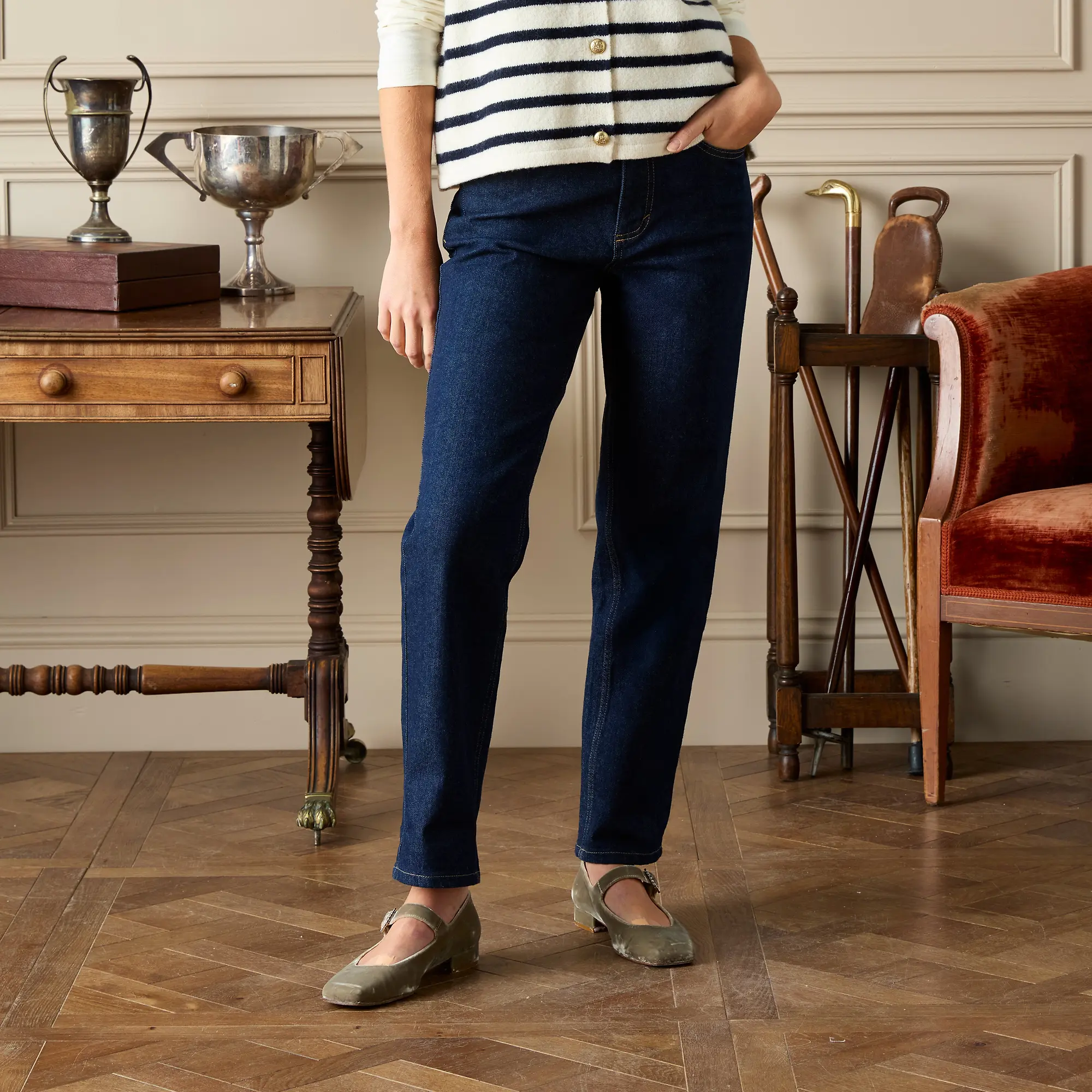 Product image 2 of 9 of Joules Women's Slim Straight Mid Rise Jeans - Rinse Wash