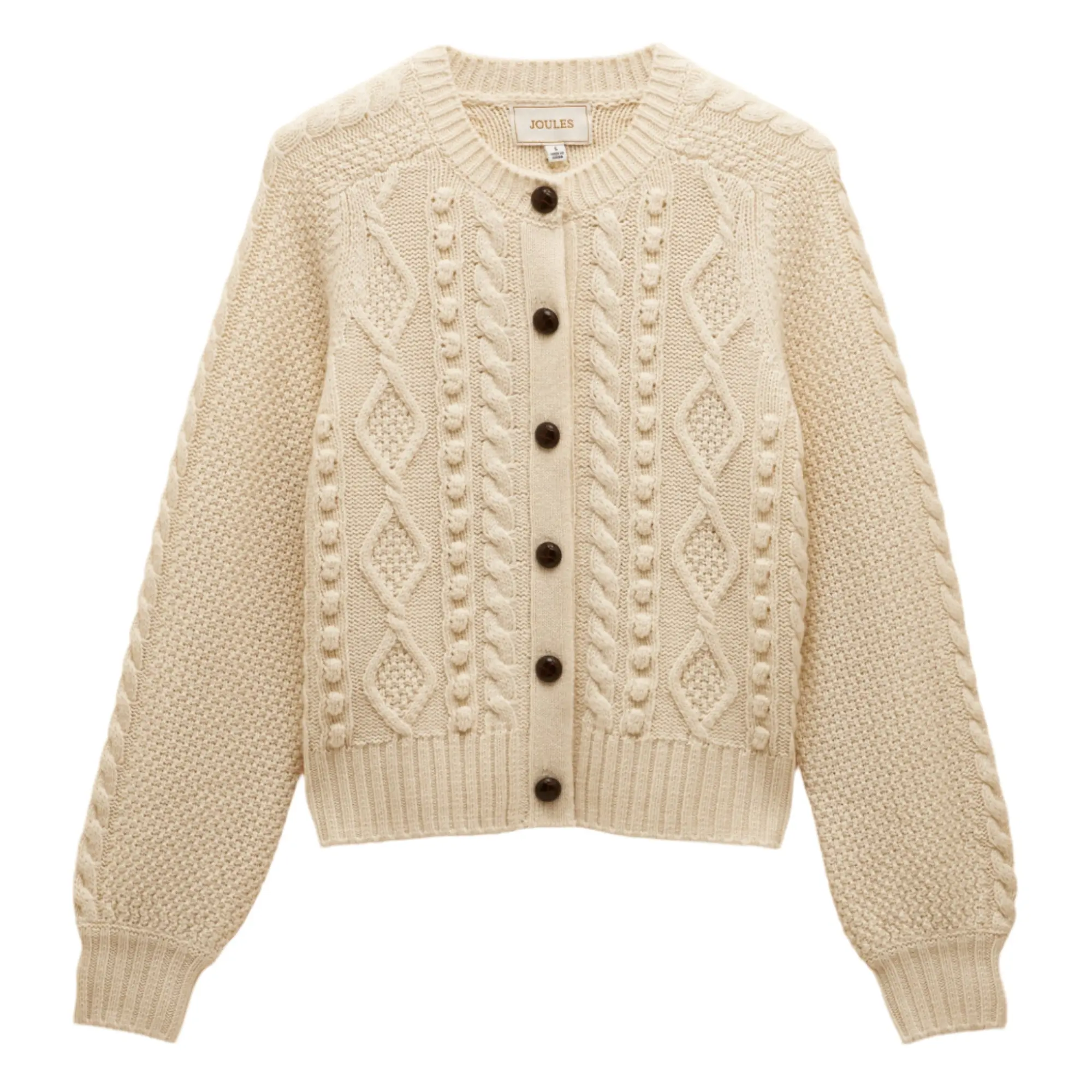 Product image 1 of 9 of Joules Women's Rafferty Cable Knit Cardigan - Cream