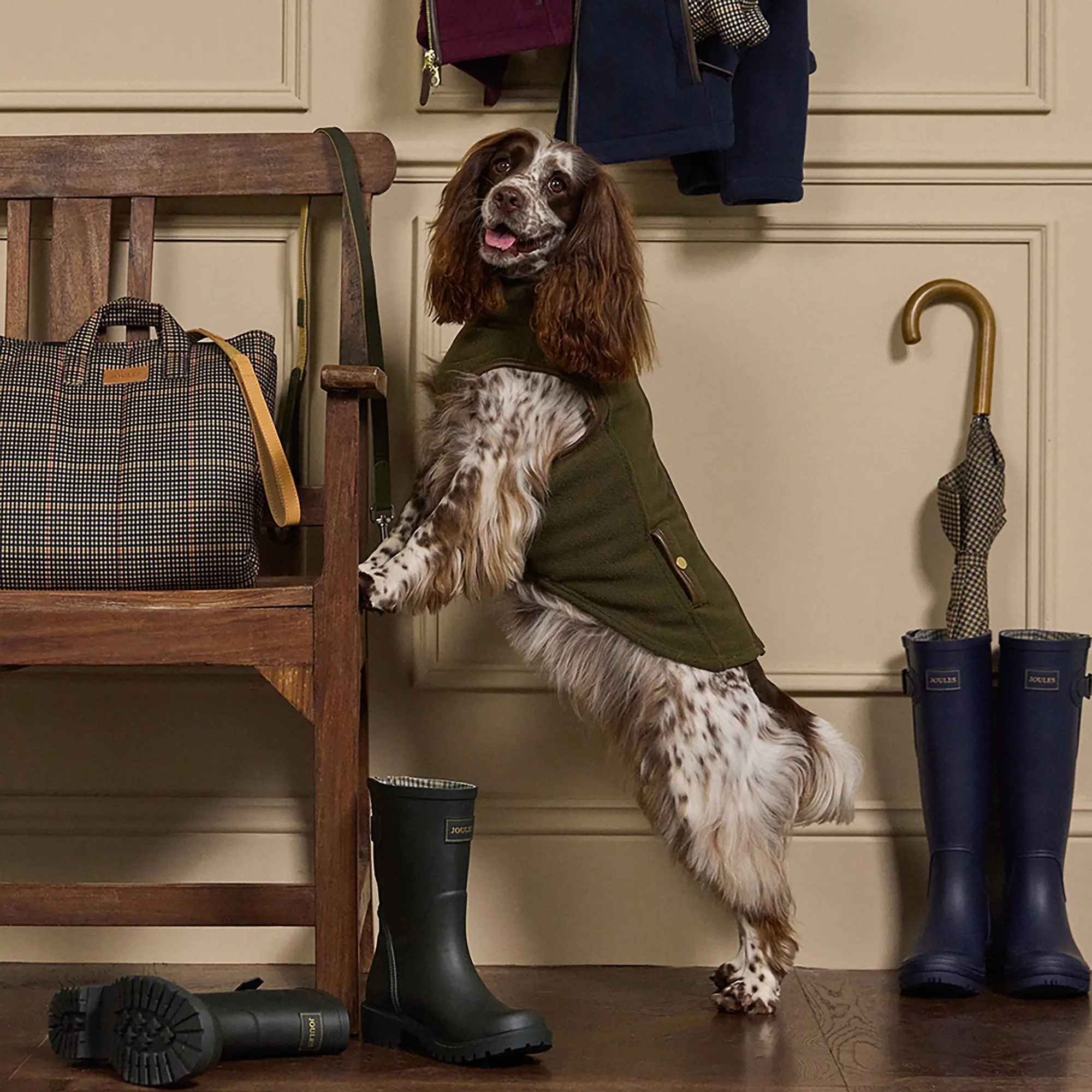 Product image 10 of 14 of Joules Fairbourne Fleece Dog Jacket - Khaki