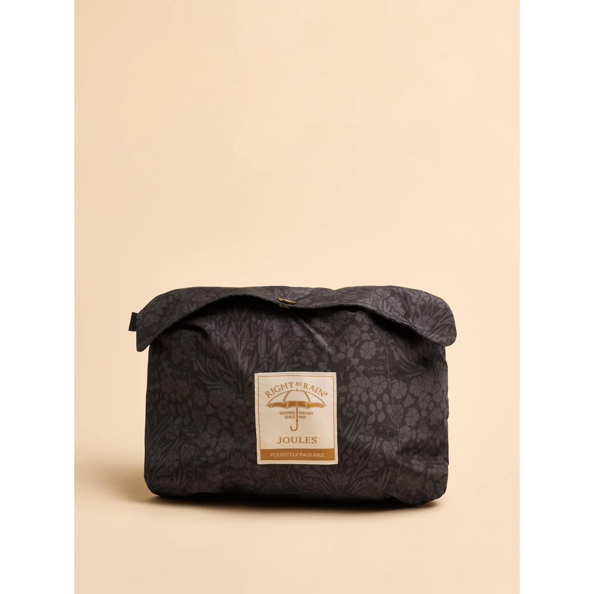 Product image 3 of 8 of Joules Women's Holkham Waterproof Packable Raincoat - Black Floral