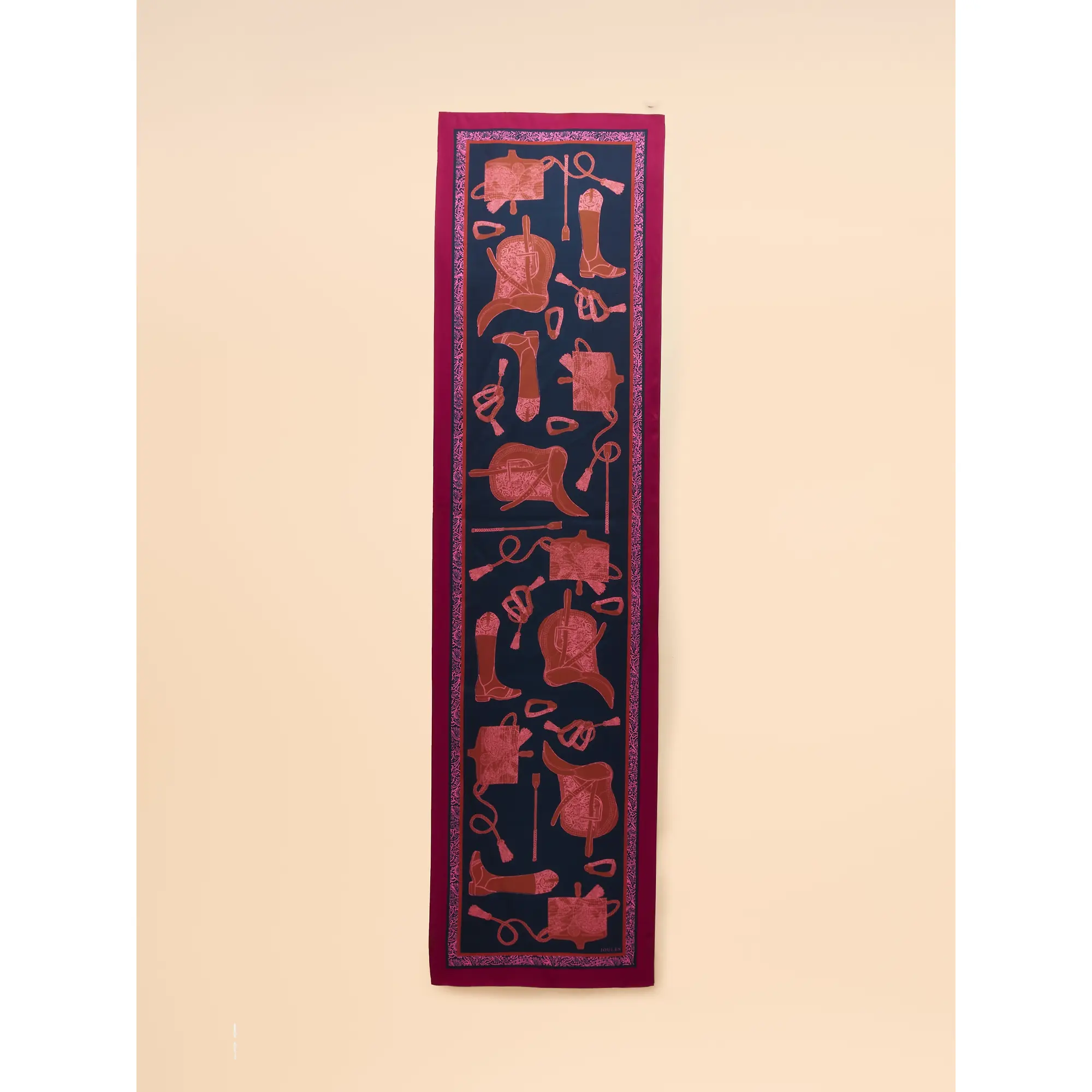 Product image 2 of 8 of Joules Women's Windsor Long Silk Scarf - Navy