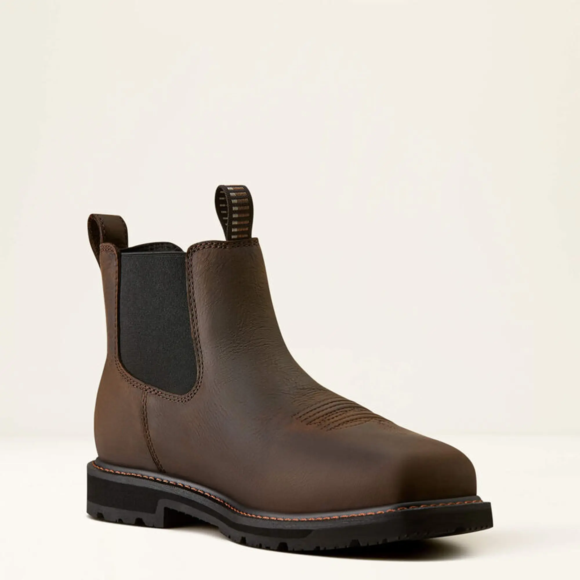 Product image 2 of 7 of Ariat Men's Groundrancher Chelsea Wide Square Steel Toe Work Boots - Dark Brown