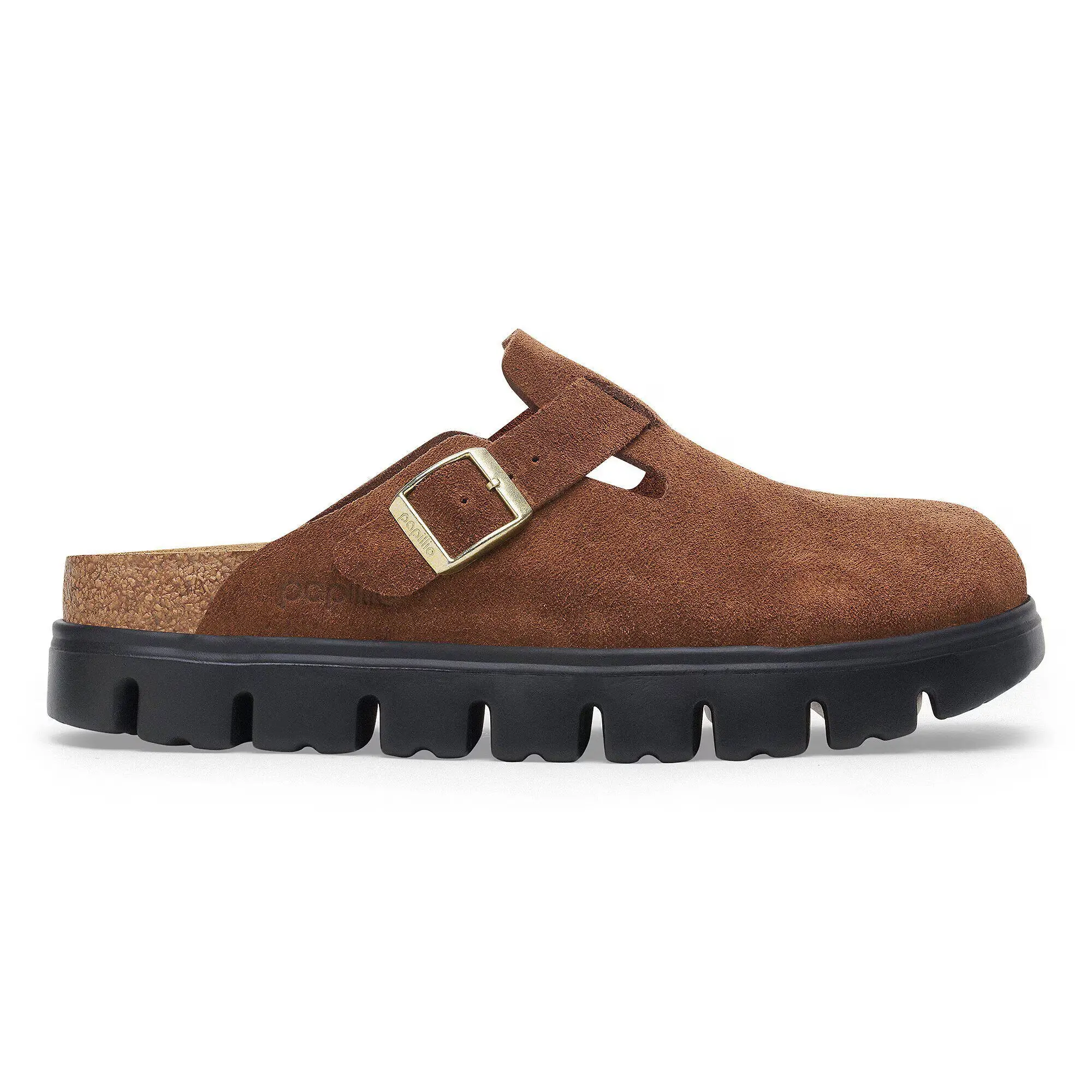 Product image 5 of 8 of Birkenstock Women's Boston Chunky Suede Leather Narrow Clogs - Dark Tea/ Black