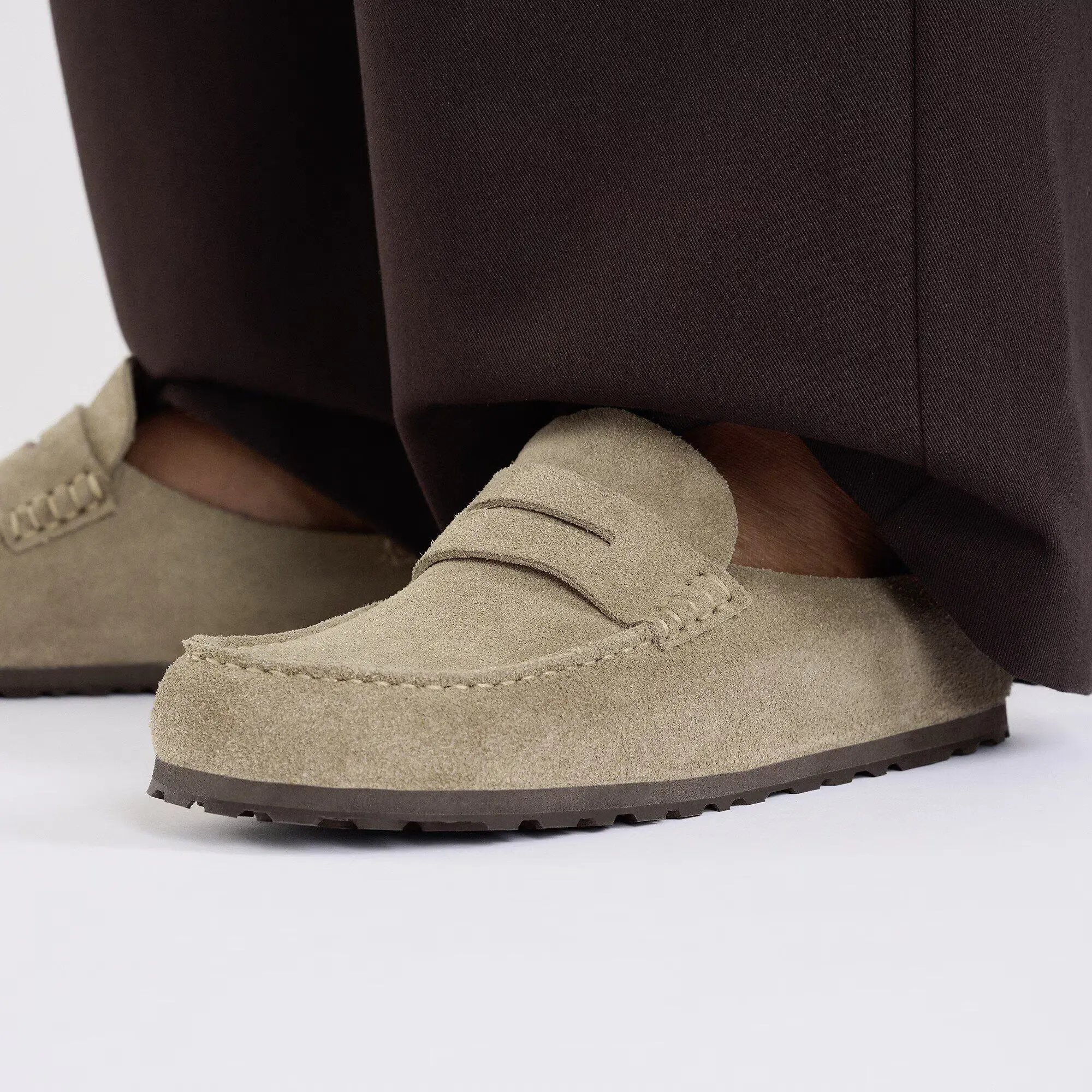 Product image 5 of 8 of Birkenstock Unisex Naples Wrapped Suede Leather Regular Clogs - Taupe