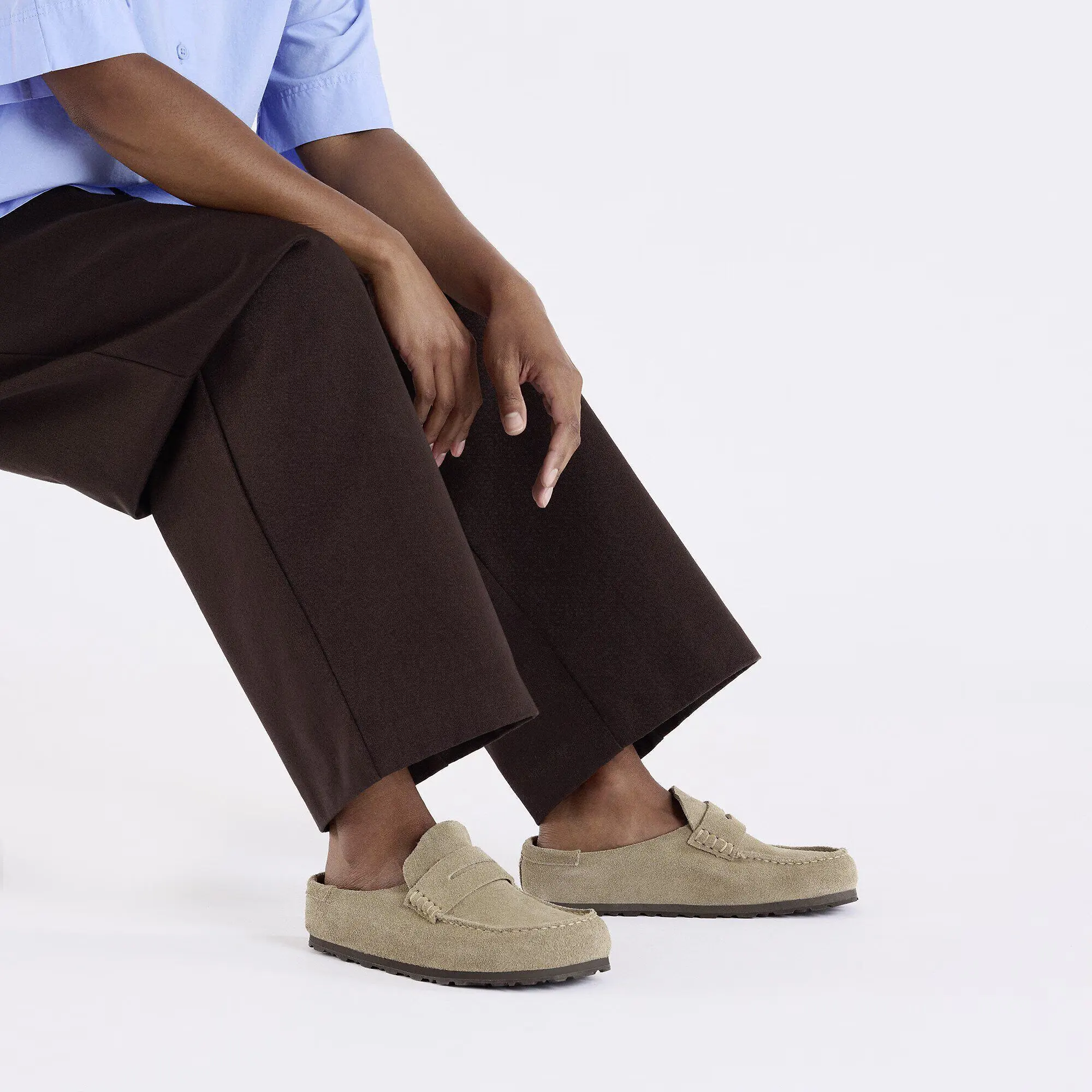 Product image 2 of 8 of Birkenstock Unisex Naples Wrapped Suede Leather Regular Clogs - Taupe
