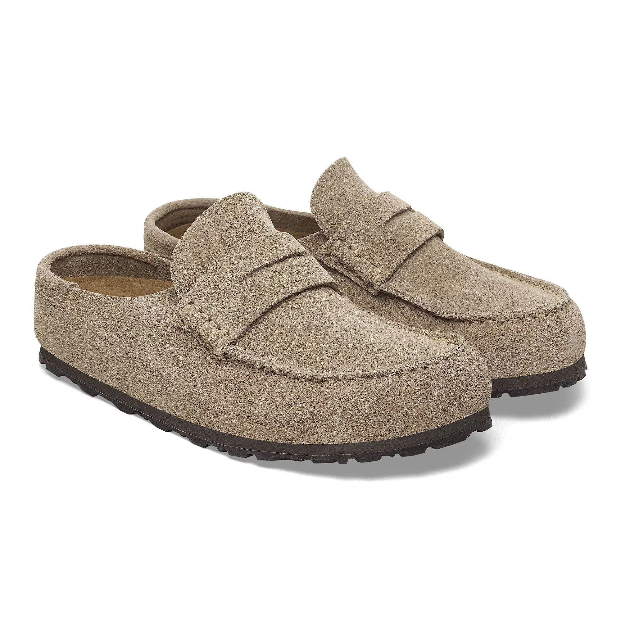 Product image 7 of 8 of Birkenstock Unisex Naples Wrapped Suede Leather Regular Clogs - Taupe