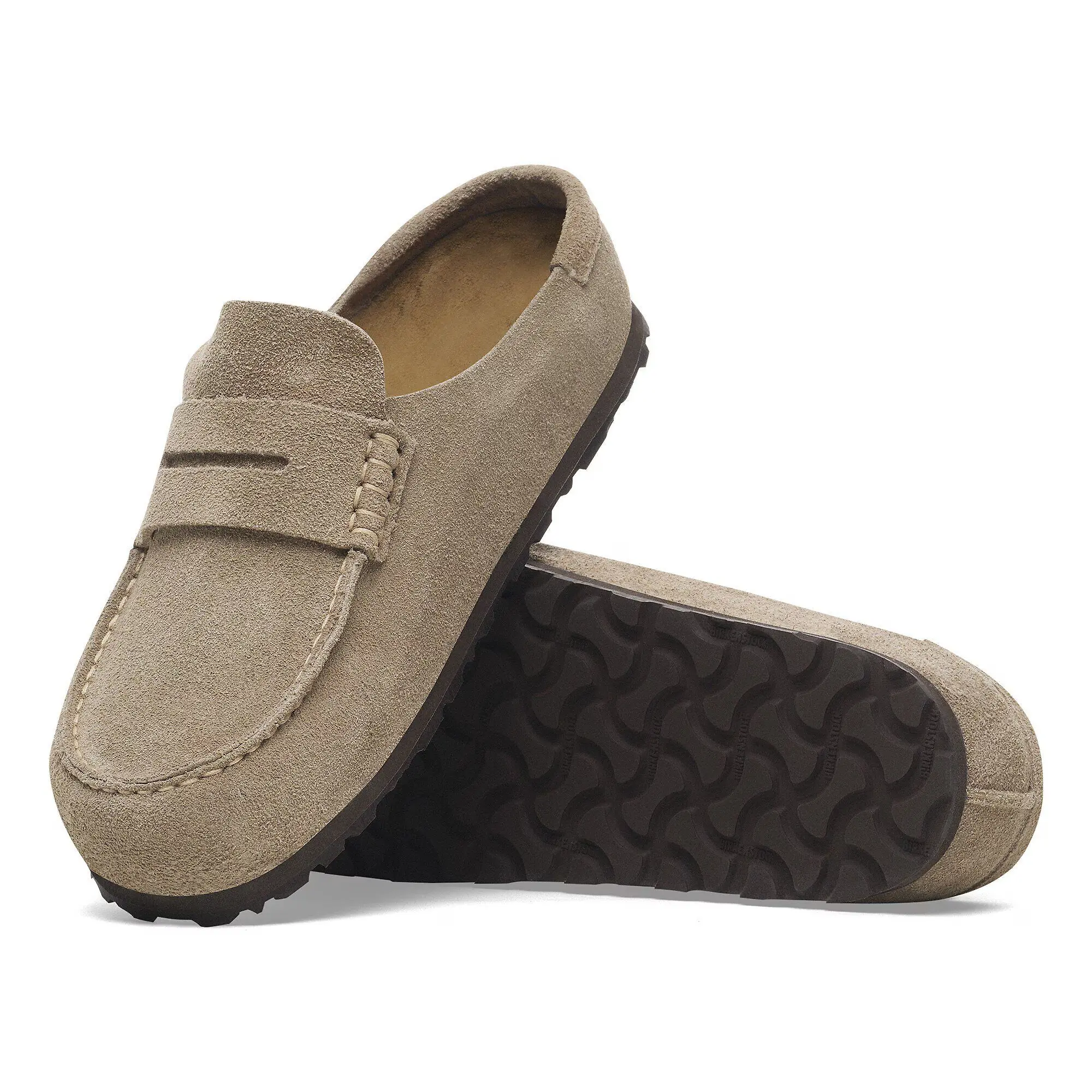 Product image 6 of 8 of Birkenstock Unisex Naples Wrapped Suede Leather Regular Clogs - Taupe
