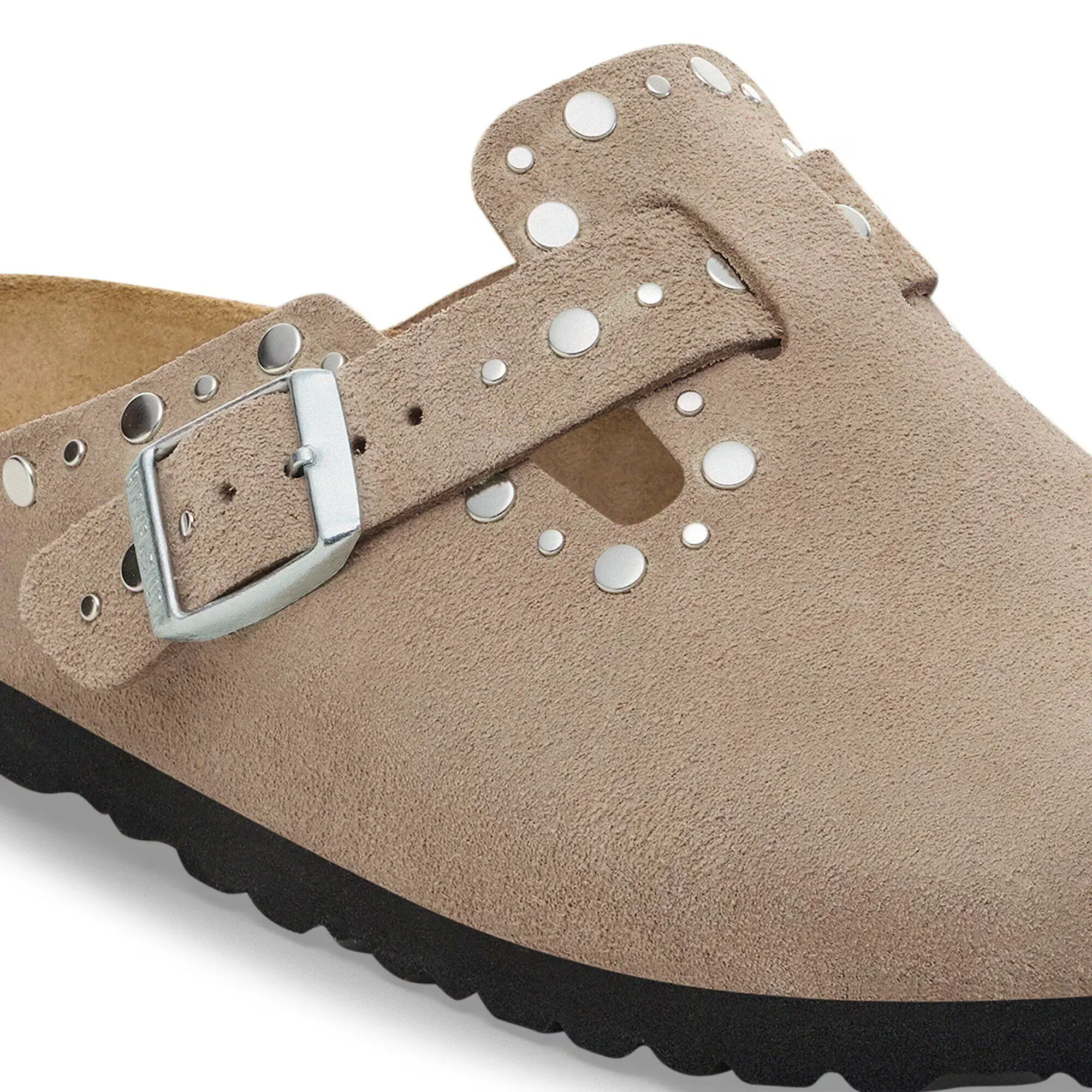 Product image 8 of 8 of Birkenstock Women's Boston Rivets Suede Leather Narrow Clogs - Taupe
