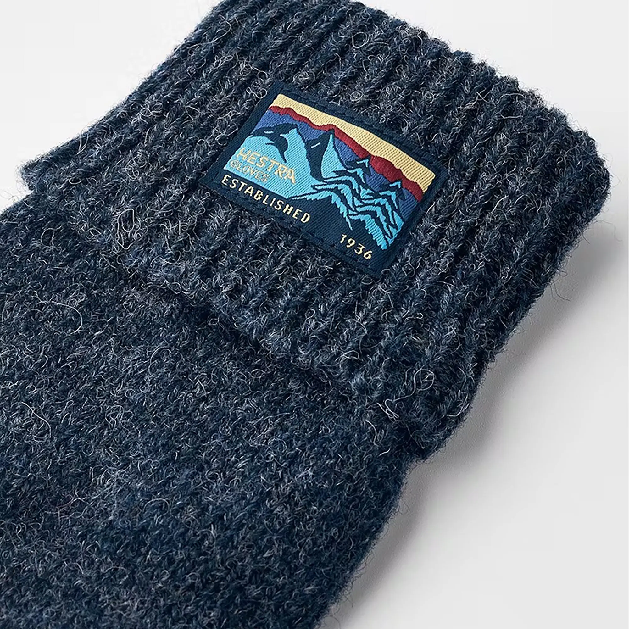 Product image 2 of 3 of Hestra Raggwool Half Finger Knitted Gloves - Navy