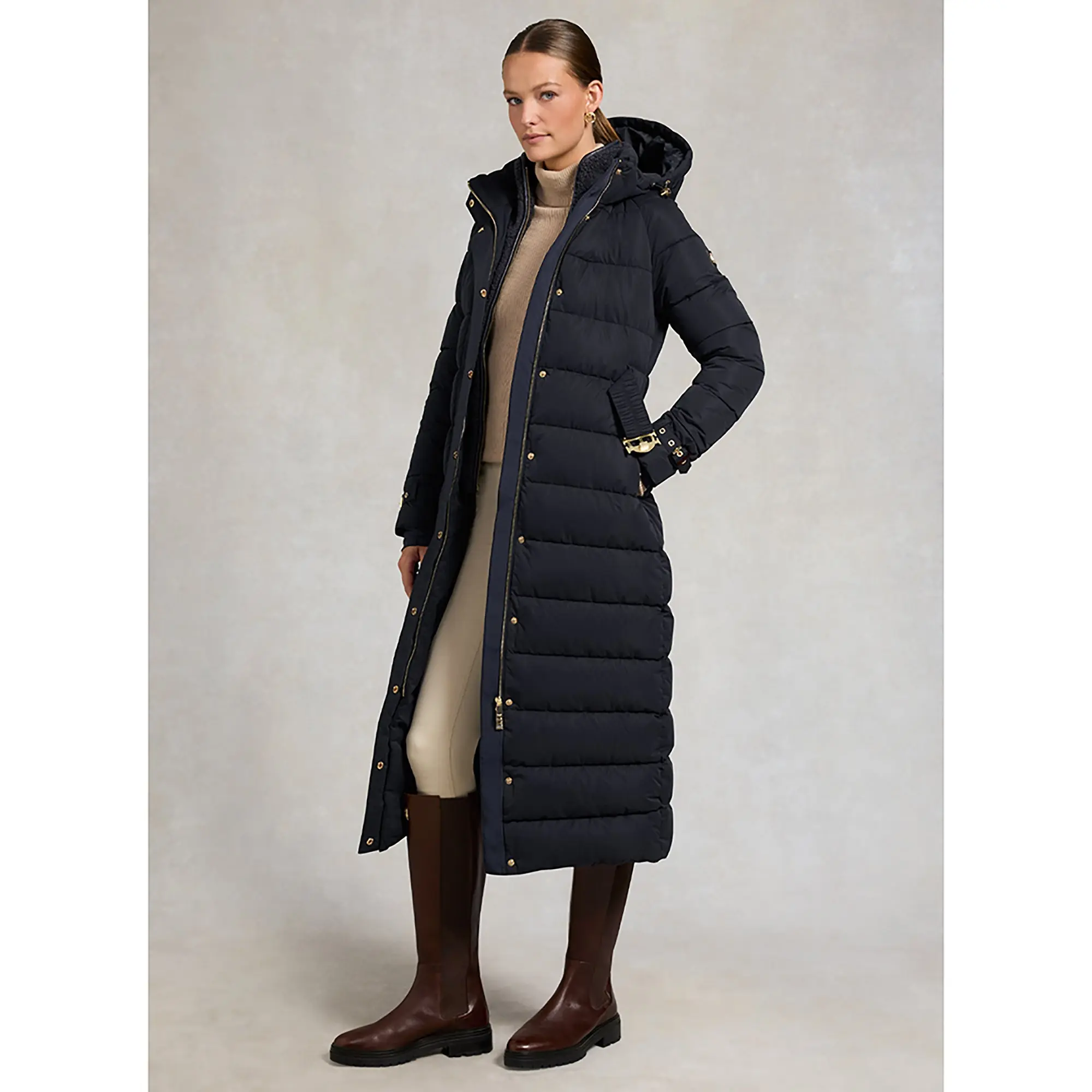 Product image 3 of 14 of Holland Cooper Women's Arosa Luxe Longline Coat - Ink Navy