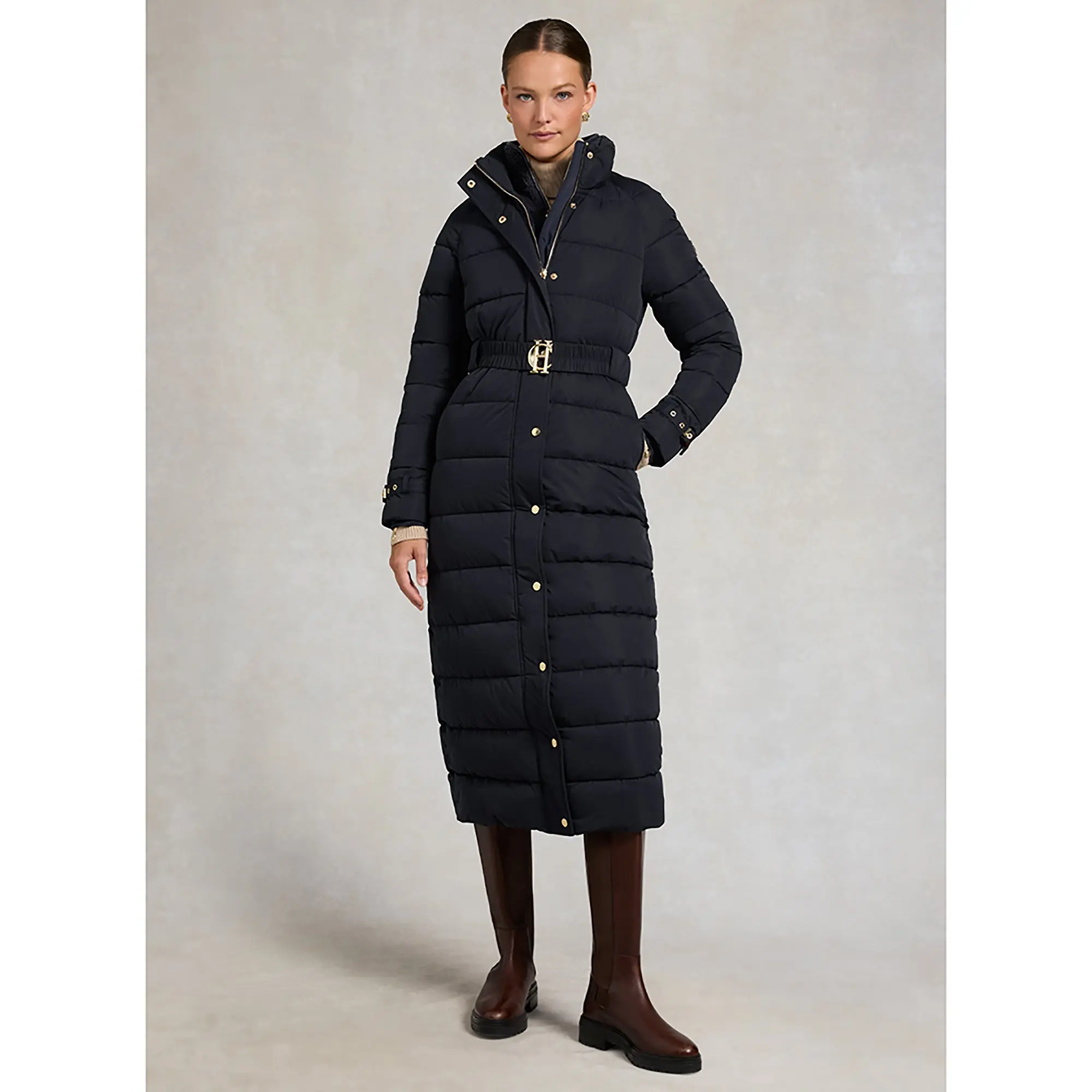 Product image 7 of 14 of Holland Cooper Women's Arosa Luxe Longline Coat - Ink Navy