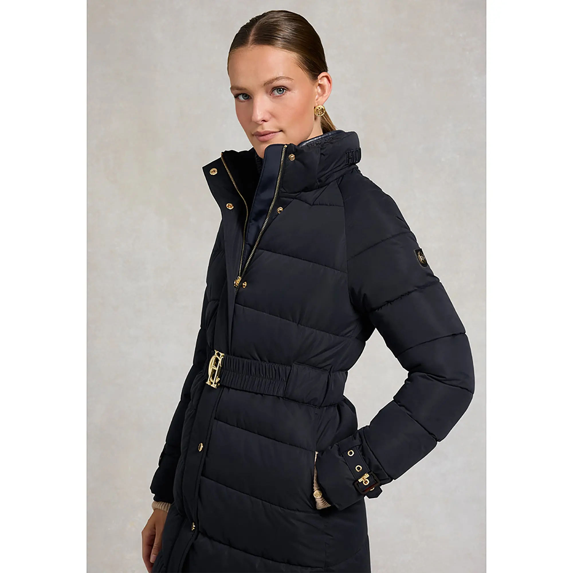 Product image 8 of 14 of Holland Cooper Women's Arosa Luxe Longline Coat - Ink Navy