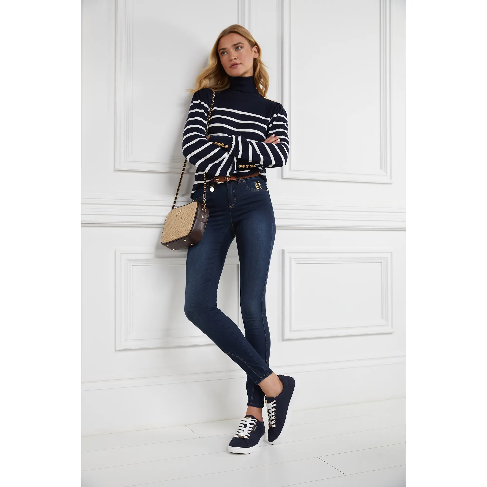 Product image 3 of 12 of Holland Cooper Women's Chelsea Court Trainers - Ink Navy