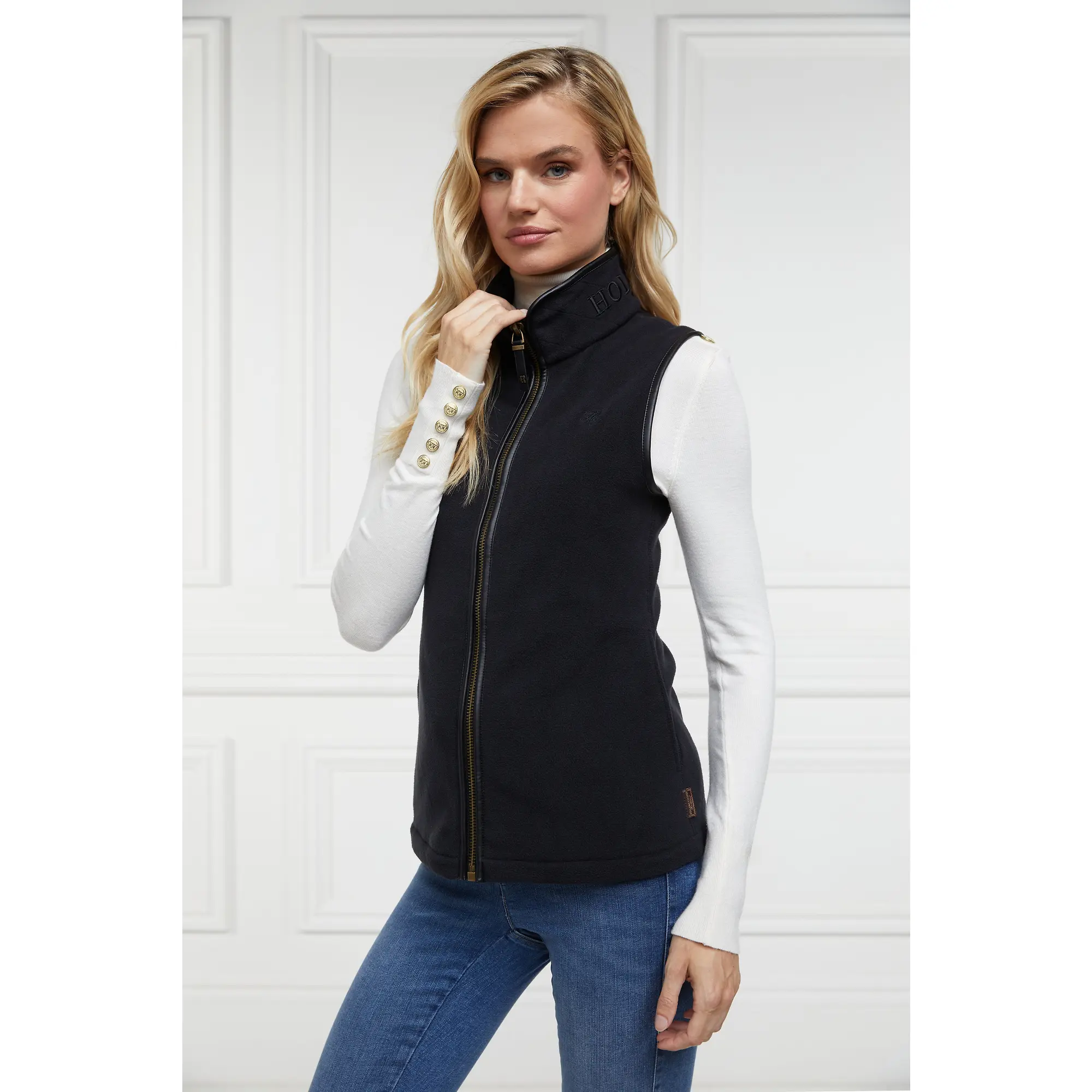 Product image 4 of 7 of Holland Cooper Women's Country Fleece Gilet - Black