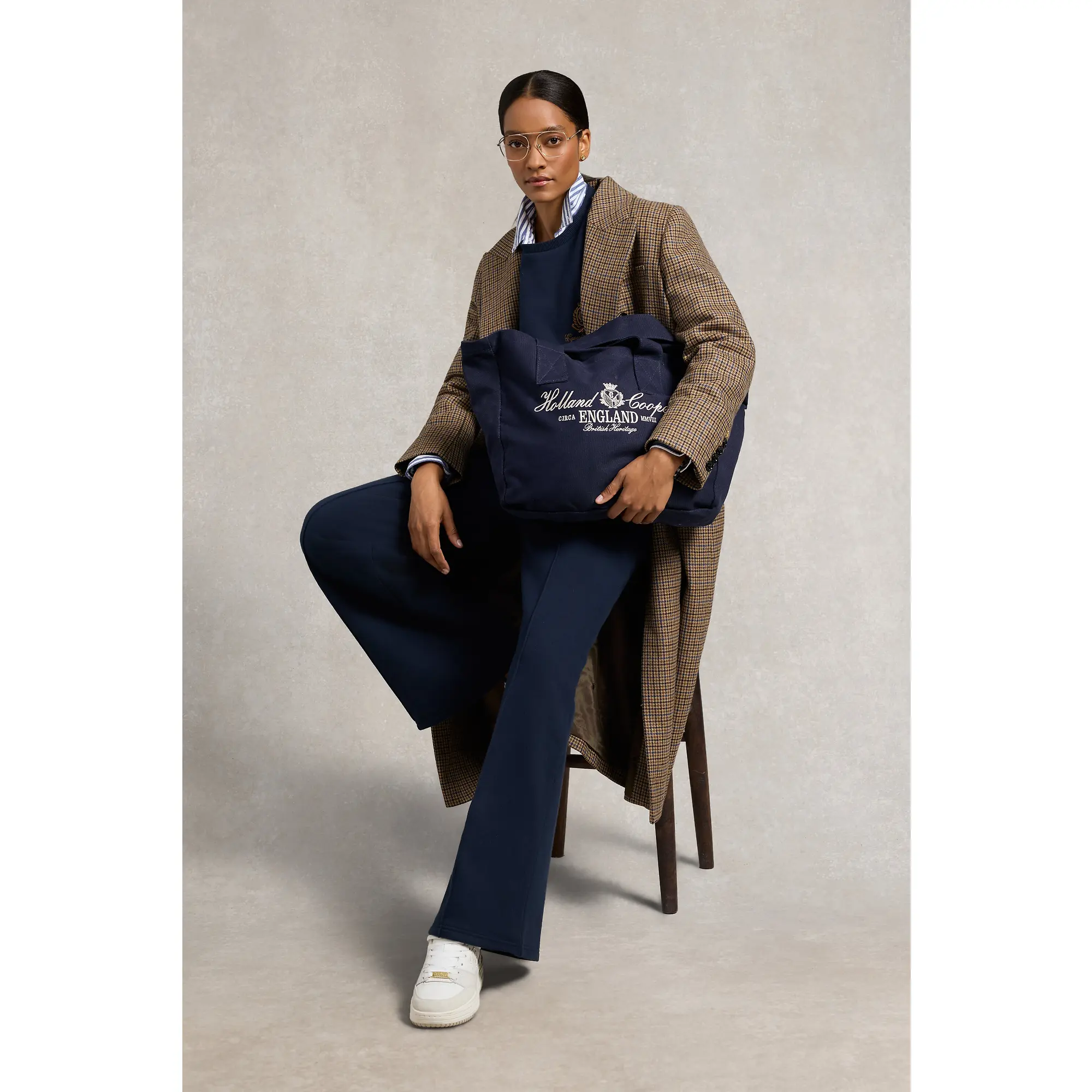 Product image 4 of 9 of Holland Cooper Women's Essential Tote Bag - Navy Ecru