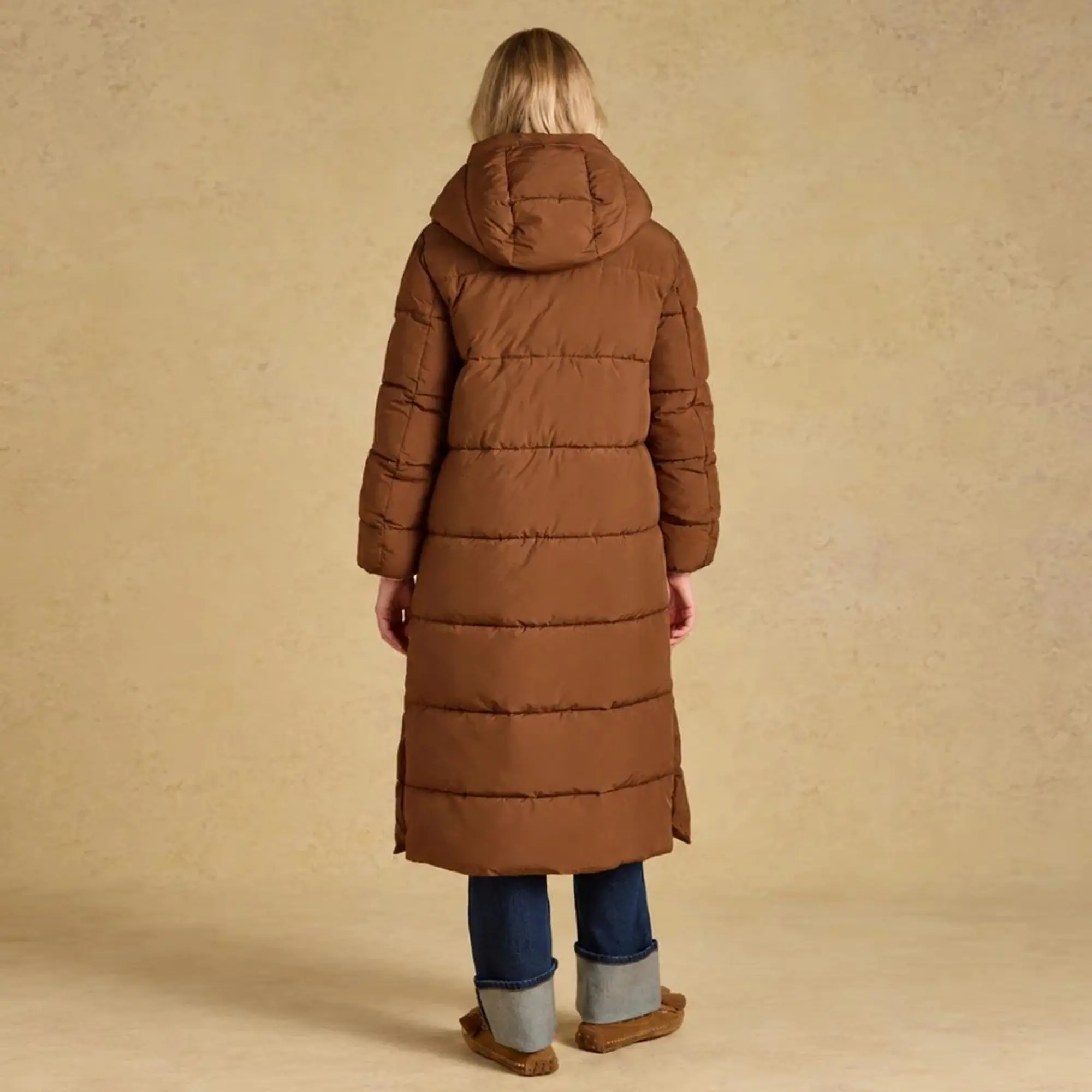 Product image 3 of 6 of Joules Women's Matchday Longline Oversized Showerproof Coat - Toffee Brown