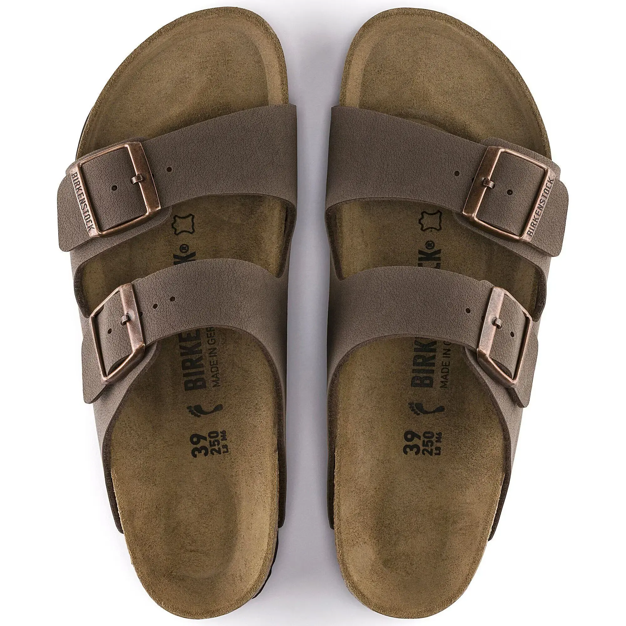 Product image 2 of 11 of Birkenstock Unisex Arizona Birko-Flor Nubuck Regular Sandals - Mocca