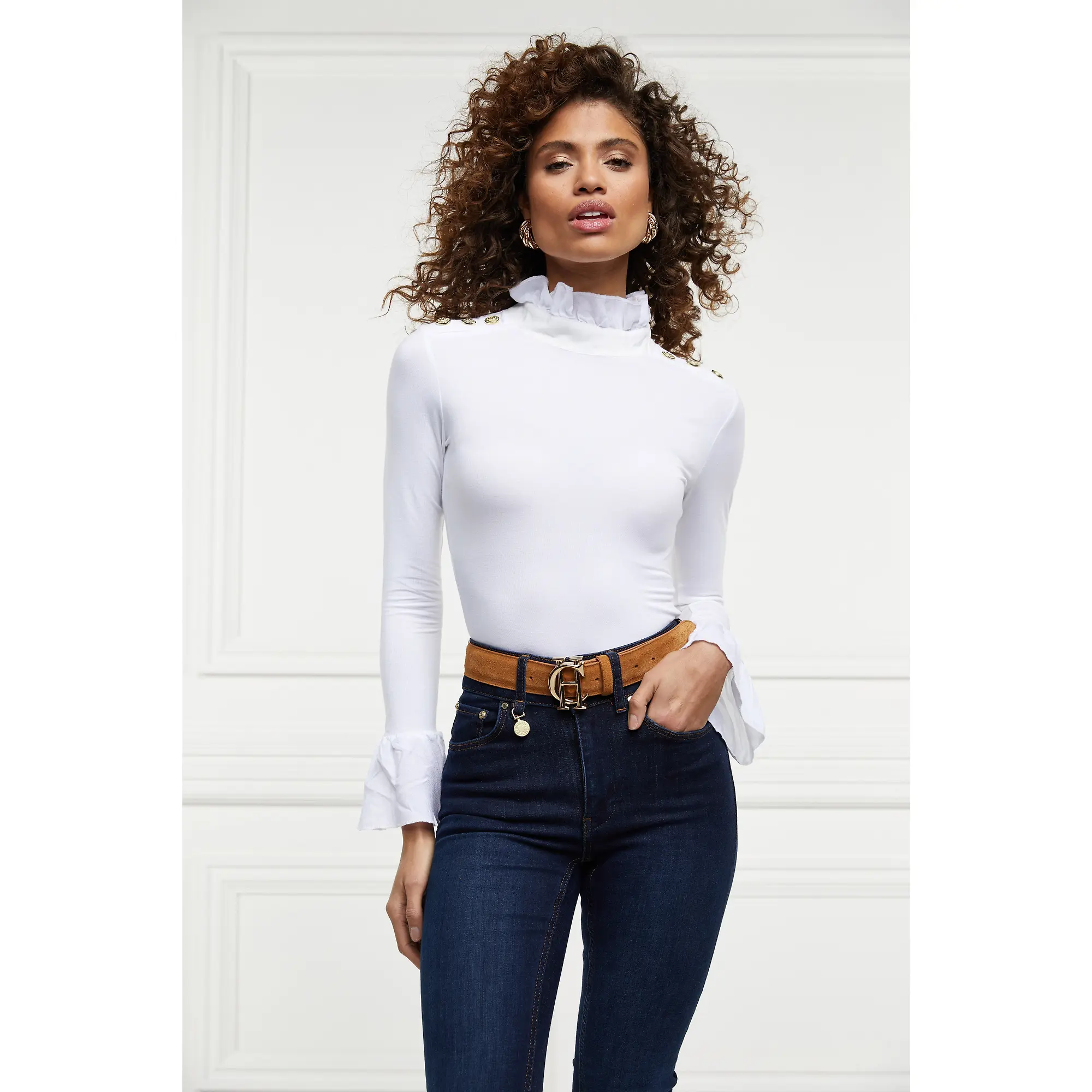 Product image 11 of 11 of Holland Cooper Women's Lilibet Jersey Tee - White