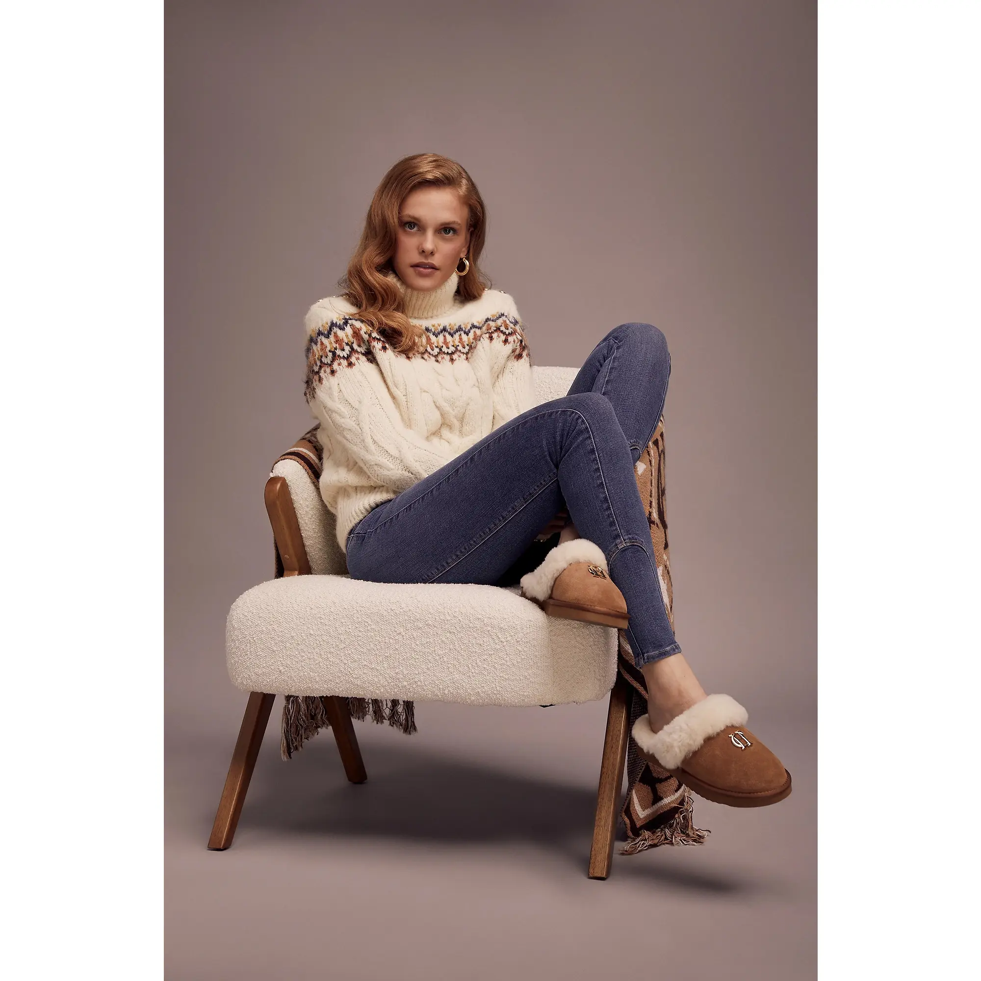 Product image 7 of 7 of Holland Cooper Women's HC Shearling Slippers - Tan