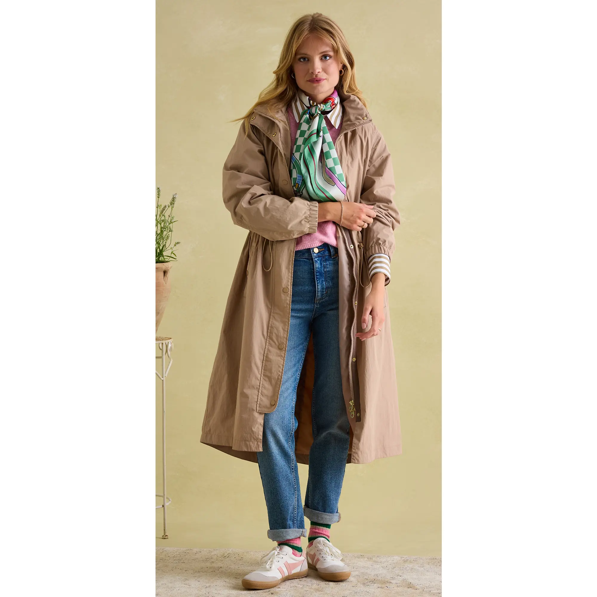 Product image 10 of 12 of Joules Women's Hensley Waterproof Longline Coat - Tan Brown