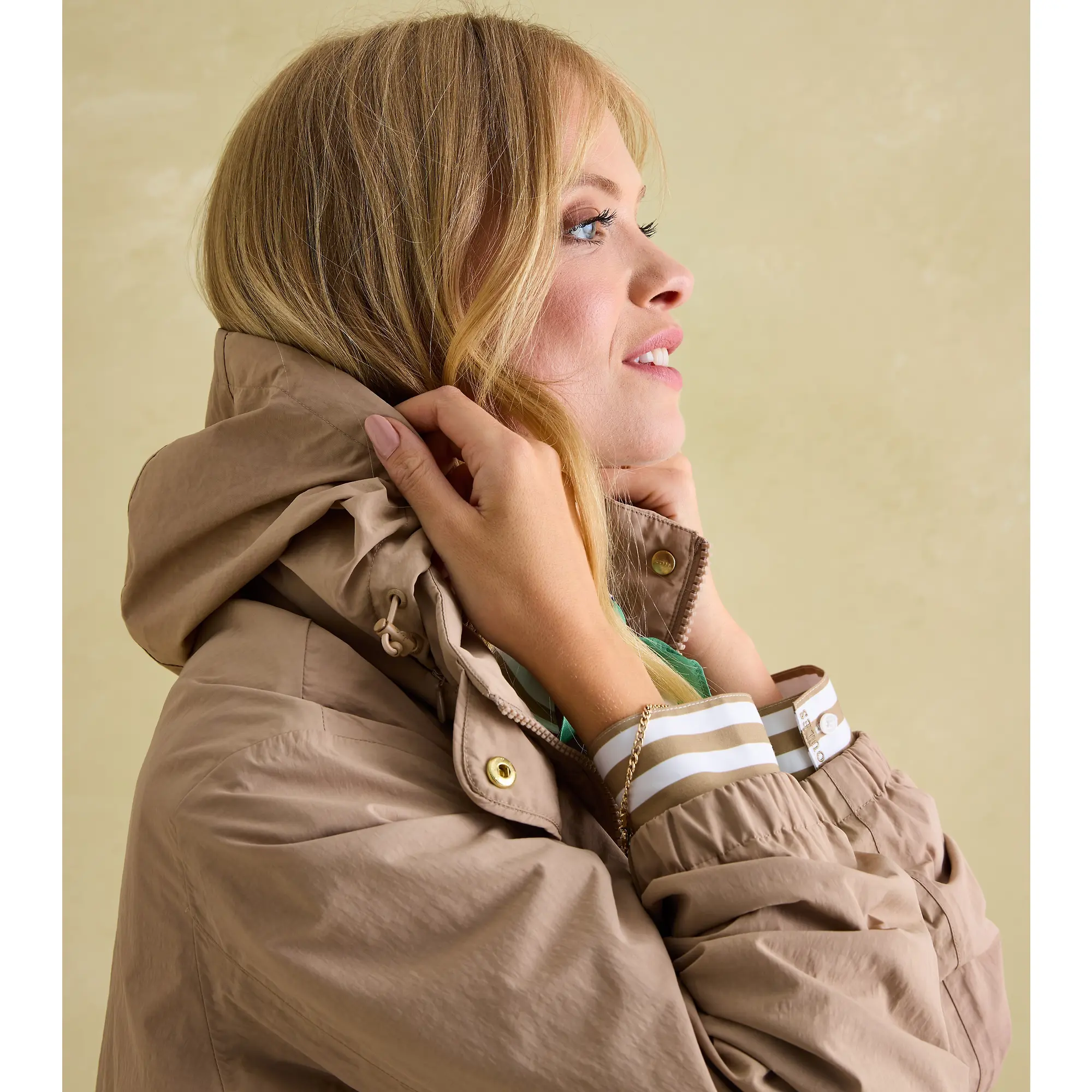 Product image 11 of 12 of Joules Women's Hensley Waterproof Longline Coat - Tan Brown