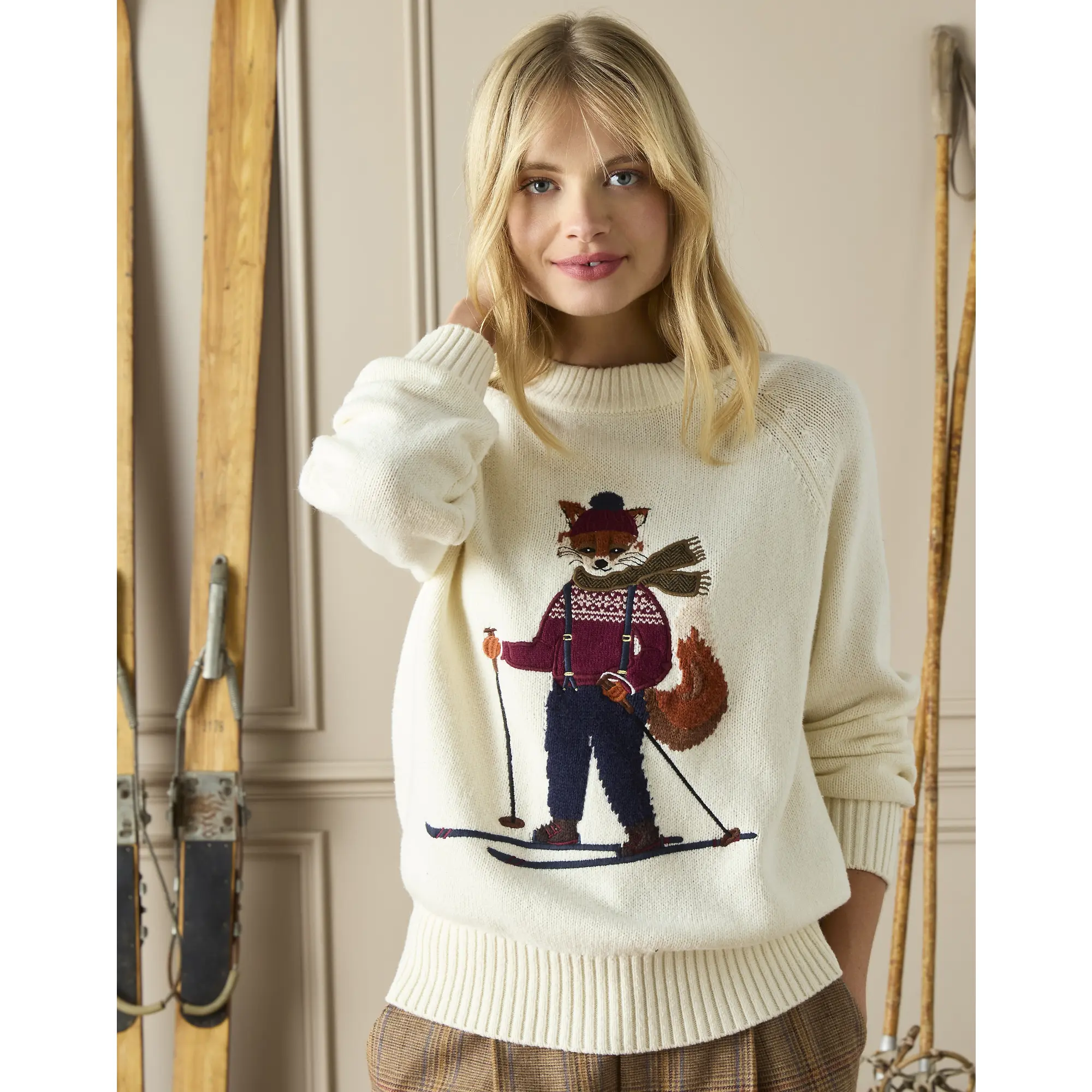 Product image 6 of 7 of Joules Women's Jonty Ski Intarsia Knit Jumper - Oatmeal