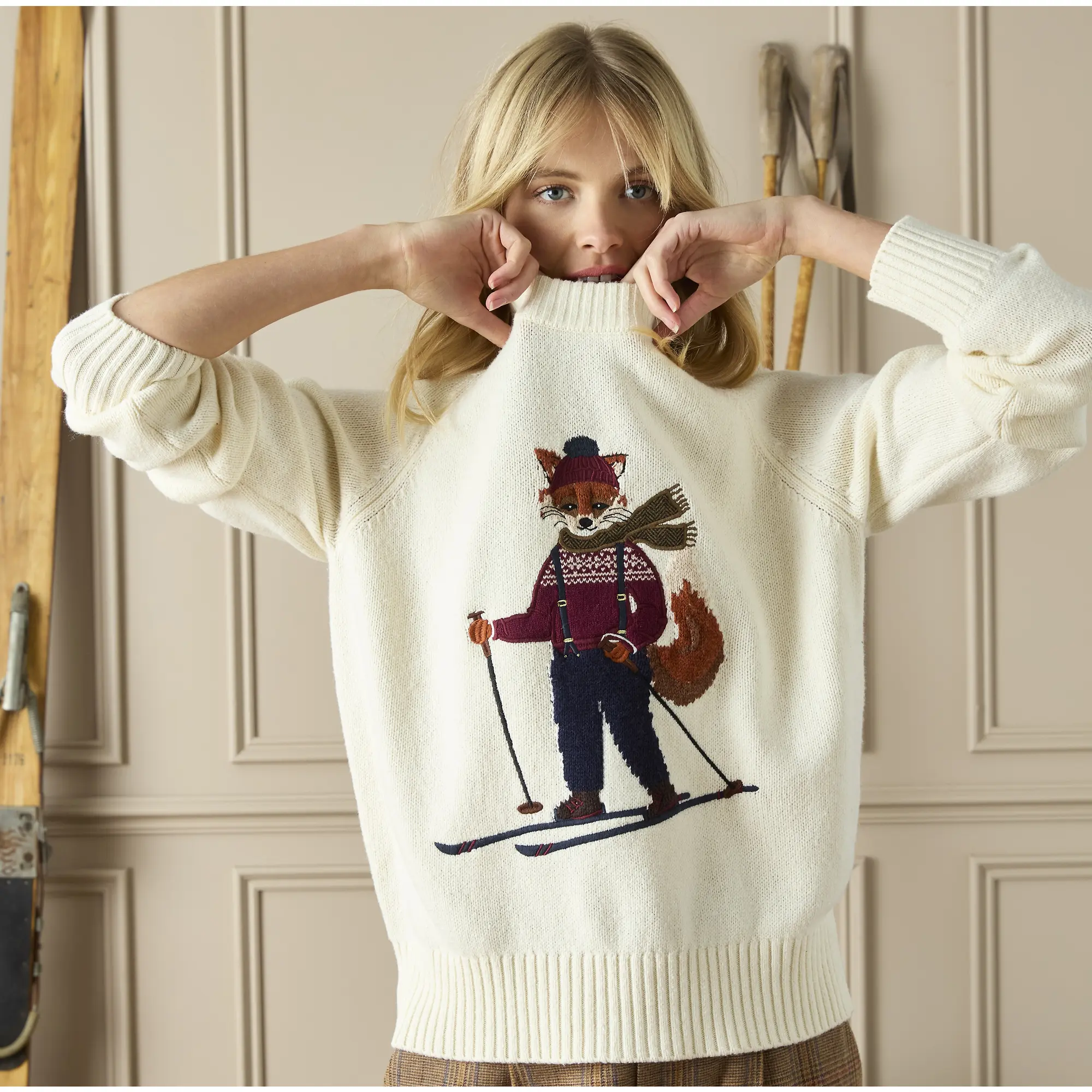 Product image 7 of 7 of Joules Women's Jonty Ski Intarsia Knit Jumper - Oatmeal