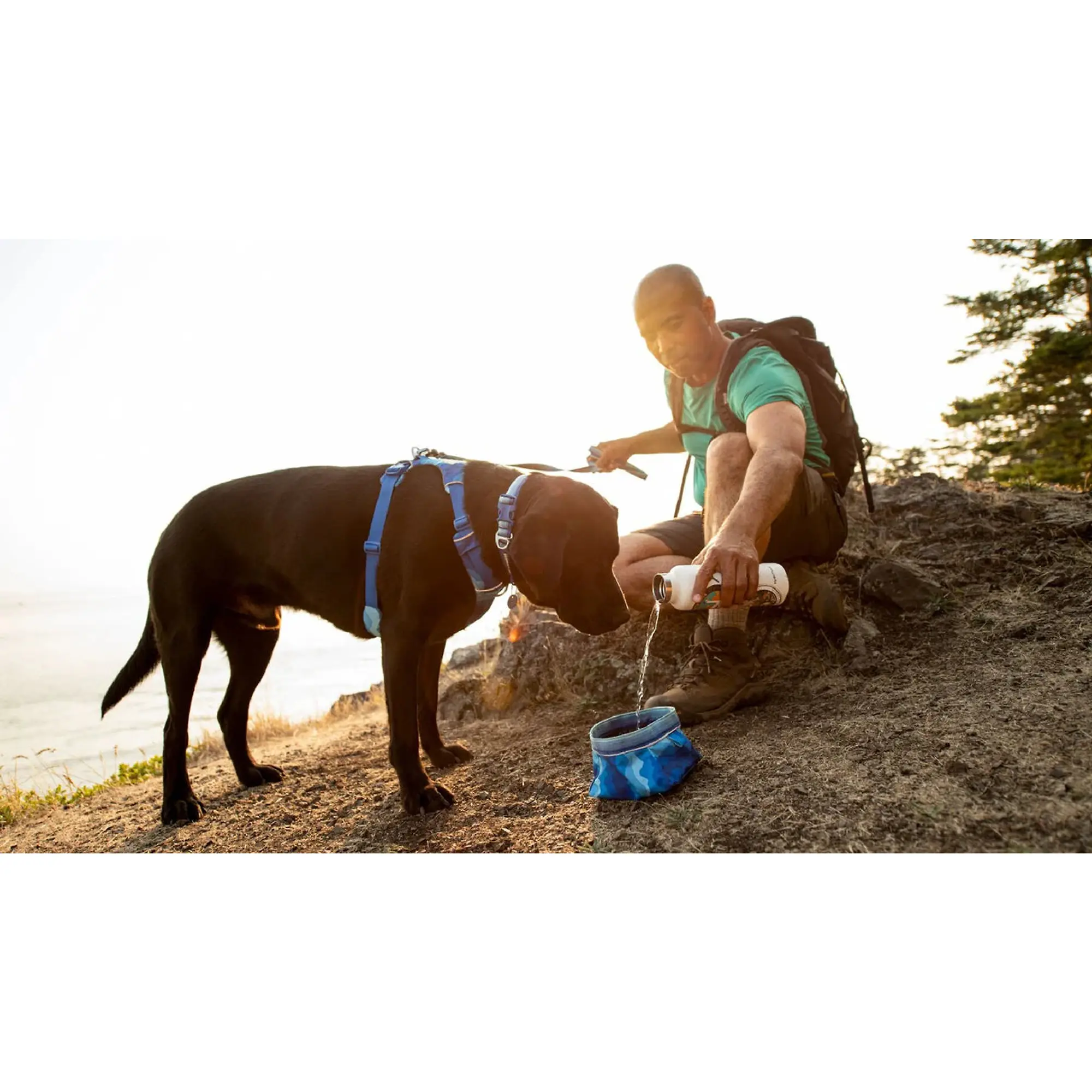 Product image 2 of 3 of RUFFWEAR Quencher Packable Dog Bowl - Coastal Mountains (Medium)