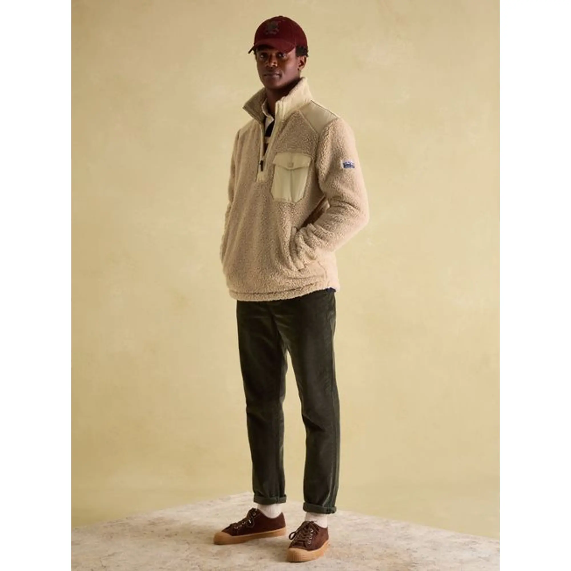 Product image 6 of 7 of Joules Men's Billy Quarter Zip Borg Fleece Sweatshirt - Cream