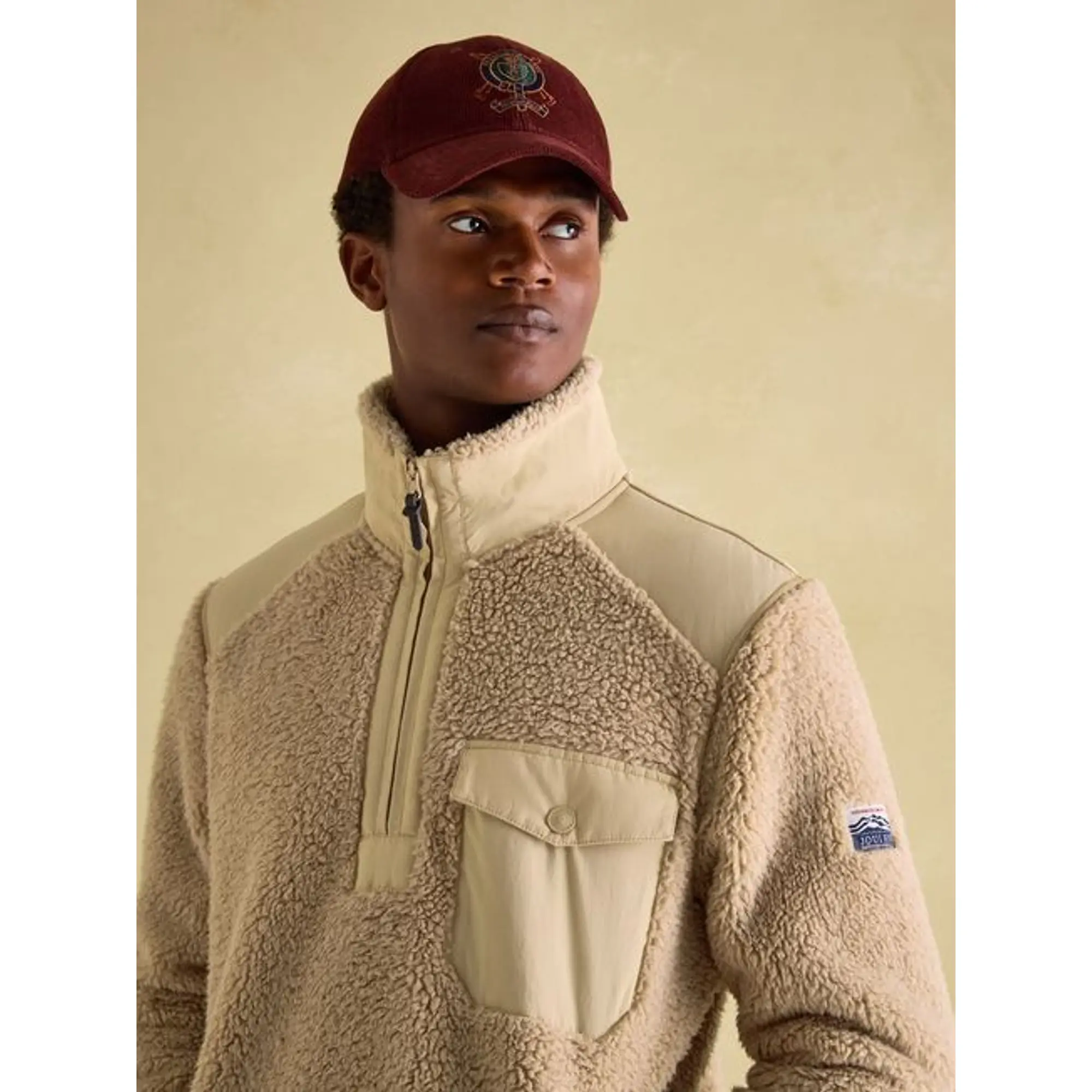 Product image 4 of 7 of Joules Men's Billy Quarter Zip Borg Fleece Sweatshirt - Cream