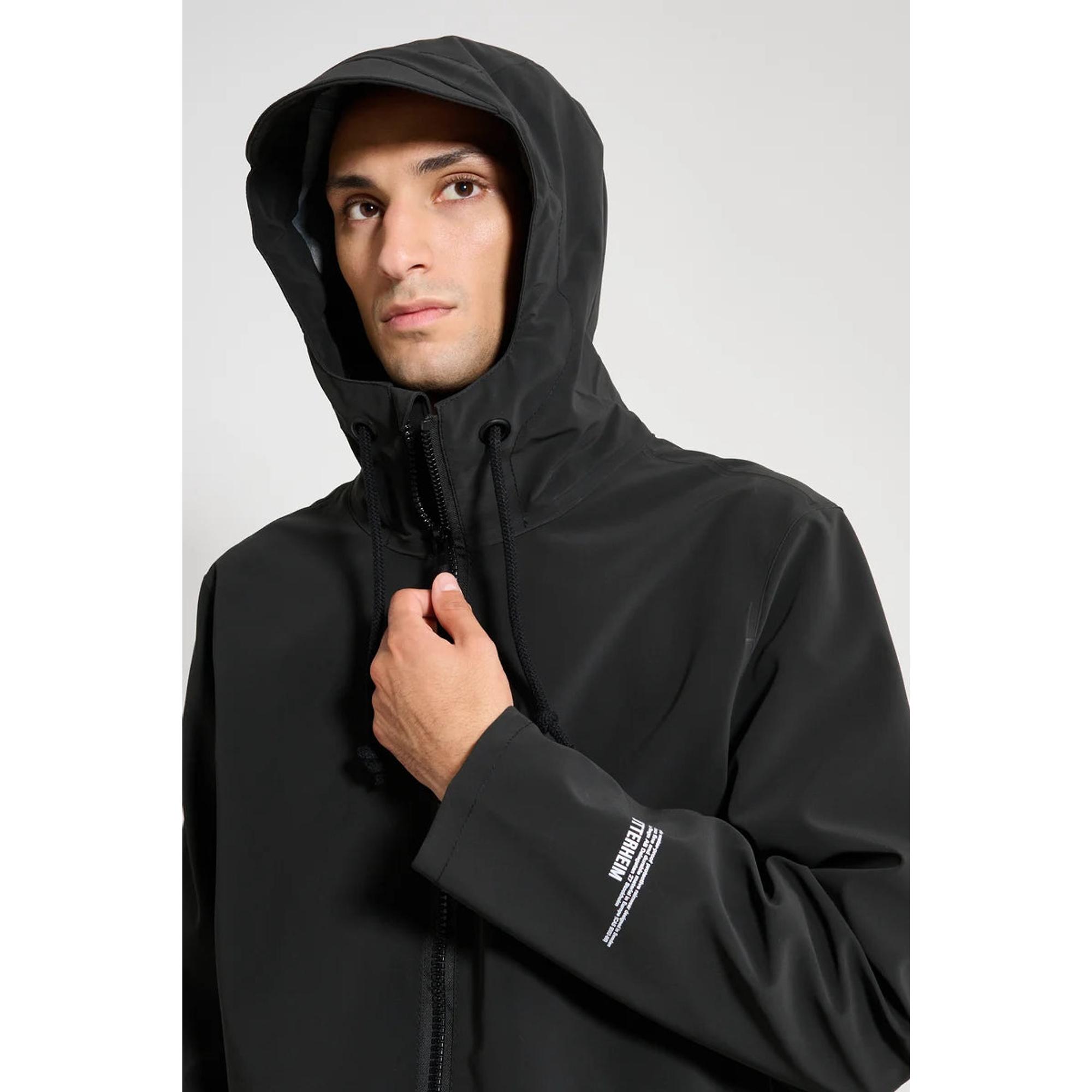 Stutterheim Stockholm Lightweight Patch Raincoat - Matte Black
