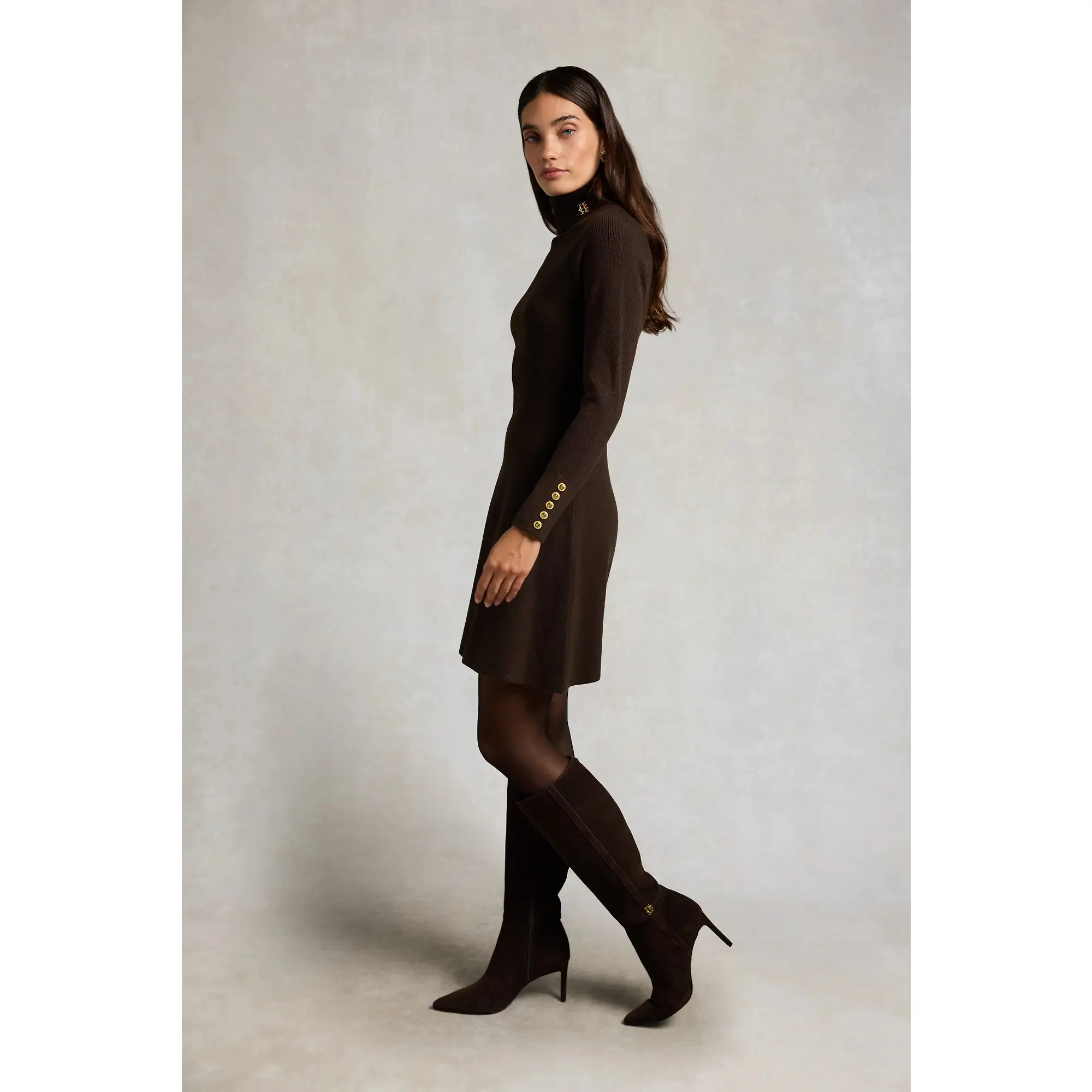 Product image 3 of 7 of Holland Cooper Women's Aspen Knitted Dress - Olive Brown