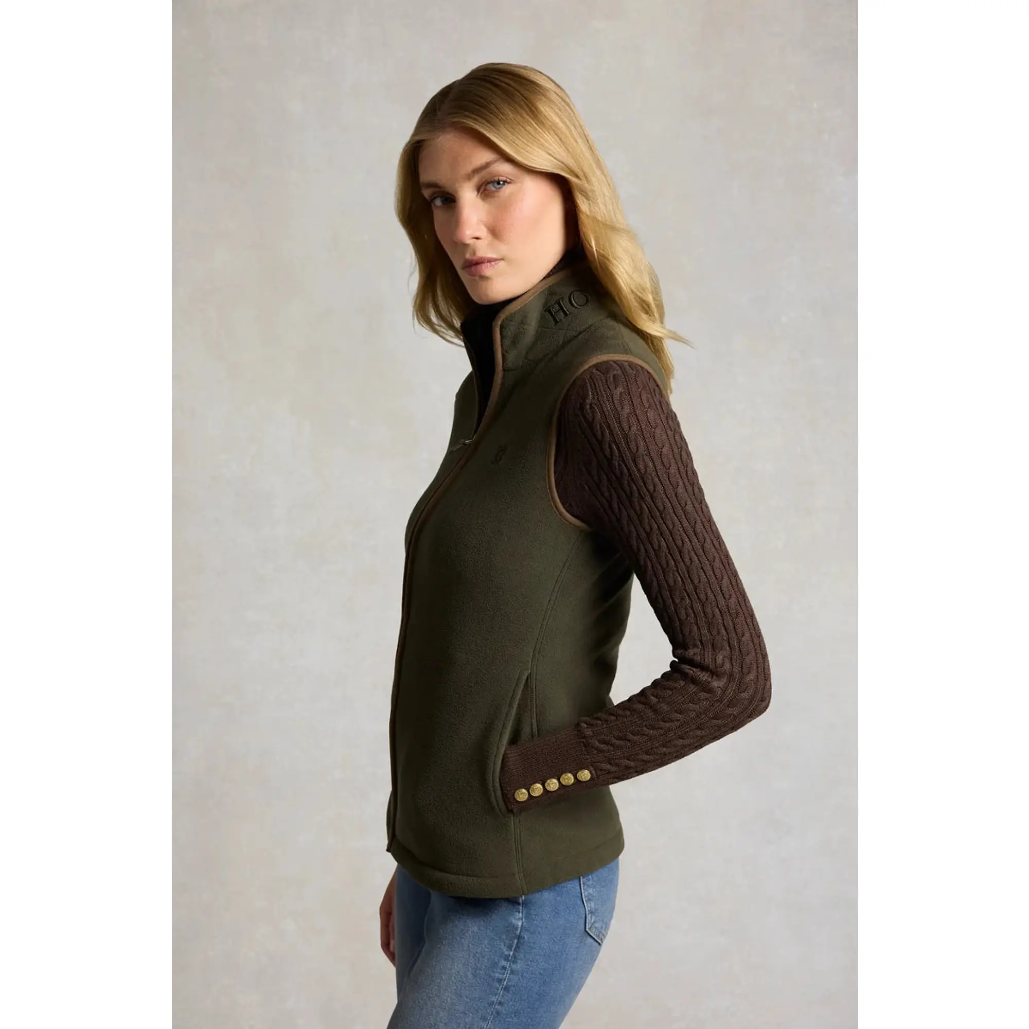 Product image 4 of 7 of Holland Cooper Women's Country Fleece Gilet - Khaki Canvas