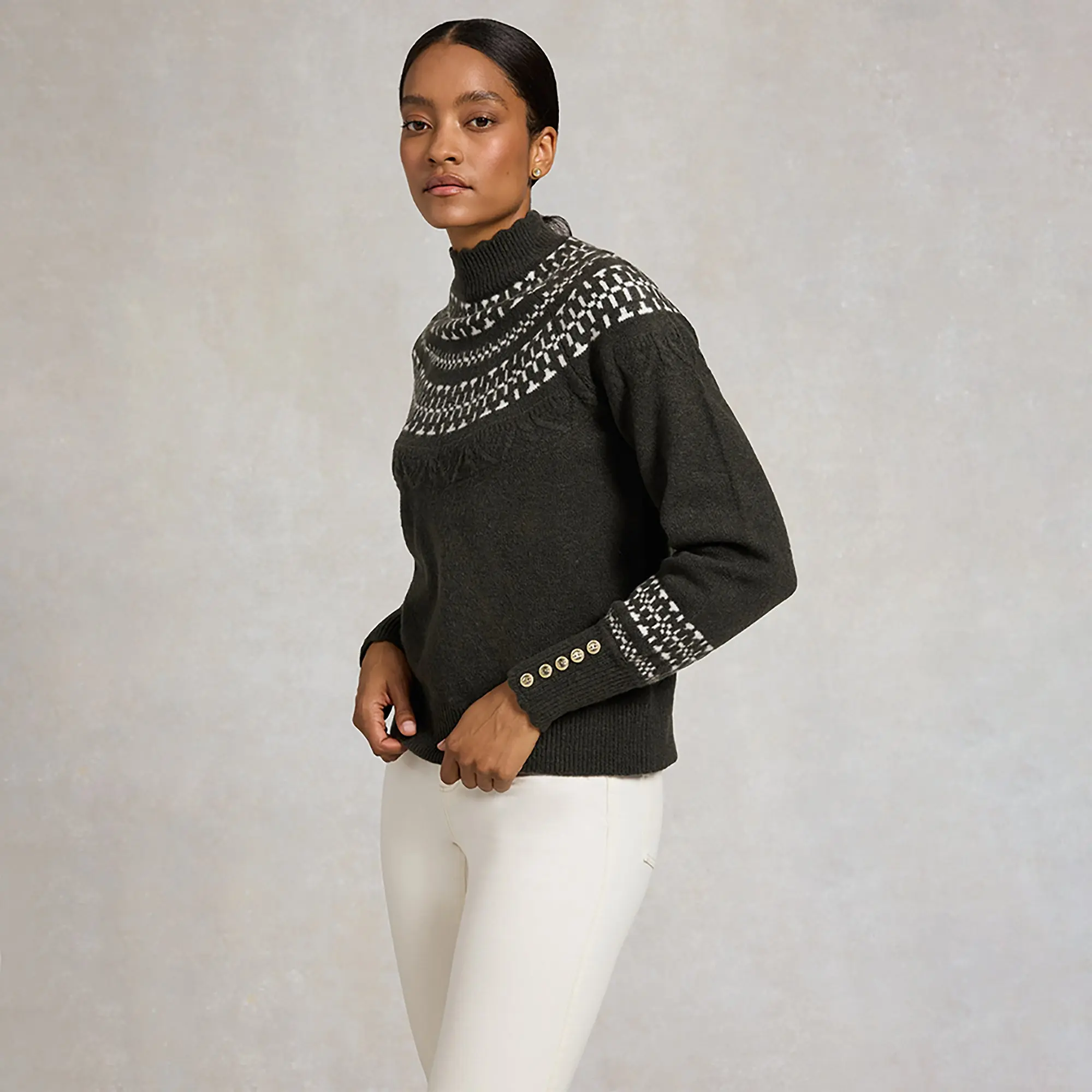 Product image 3 of 8 of Holland Cooper Women's Elodie Roll Neck Knit - Forest Green