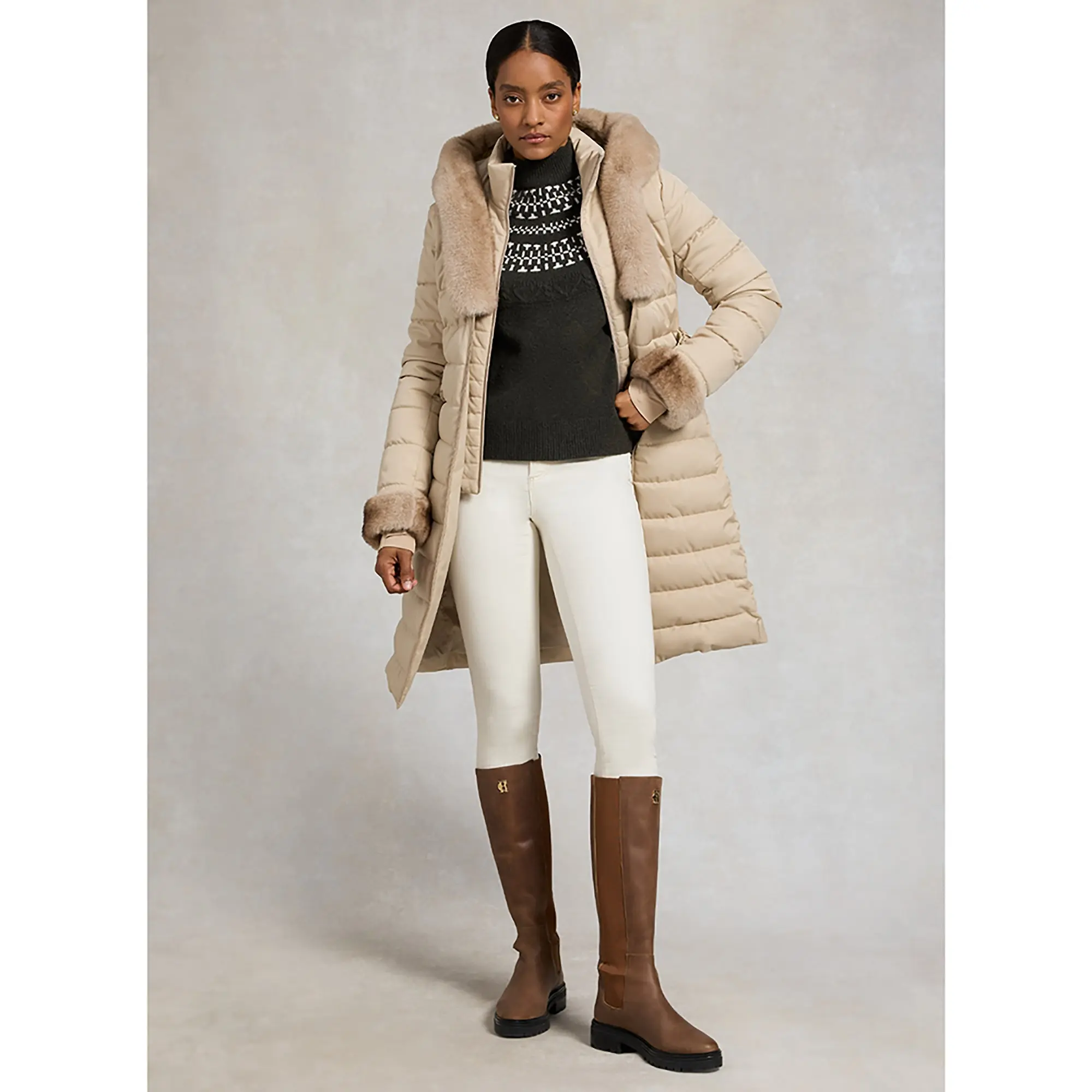 Product image 4 of 8 of Holland Cooper Women's Elodie Roll Neck Knit - Forest Green