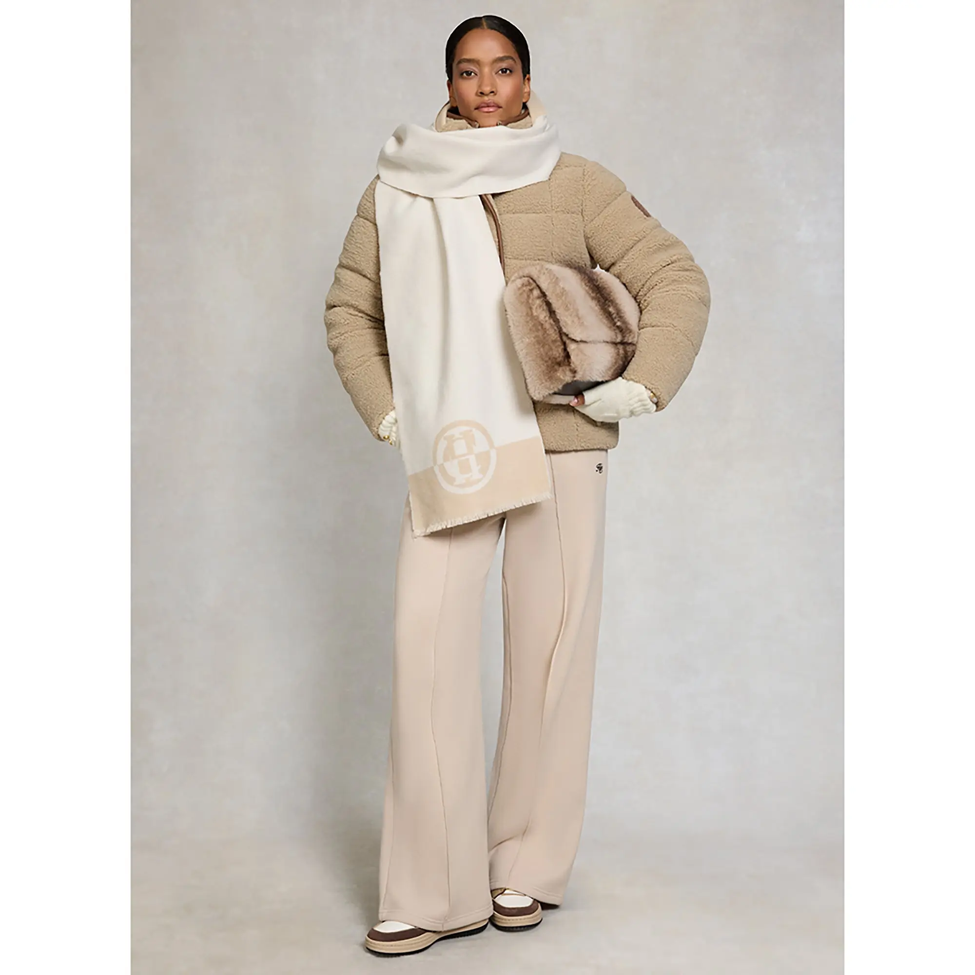 Product image 6 of 8 of Holland Cooper Women's Crawford Padded Jacket - Natural Borg
