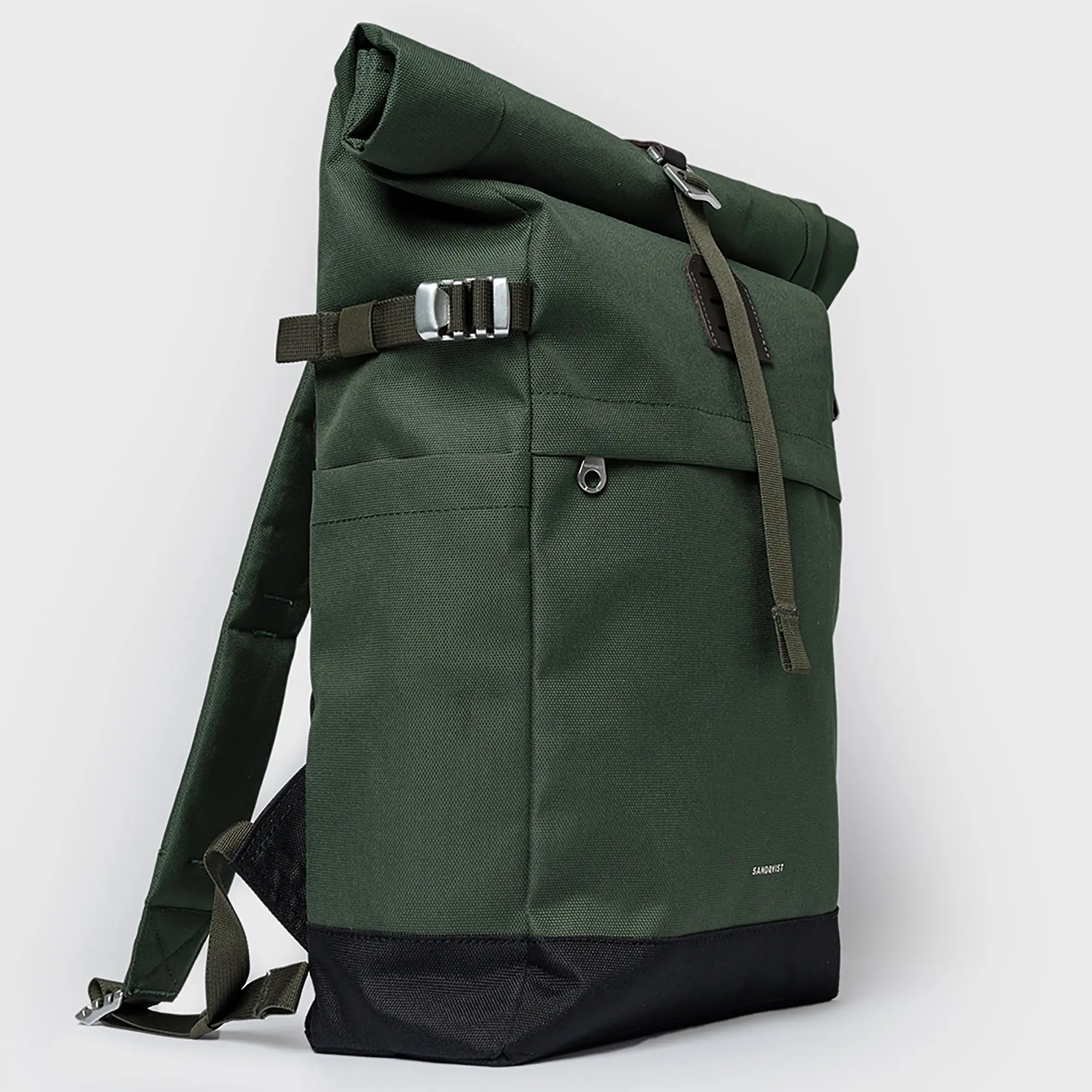 Product image 3 of 12 of Sandqvist Icon Rolltop Backpack M 23L 14" - Dawn Green/Dark Brown
