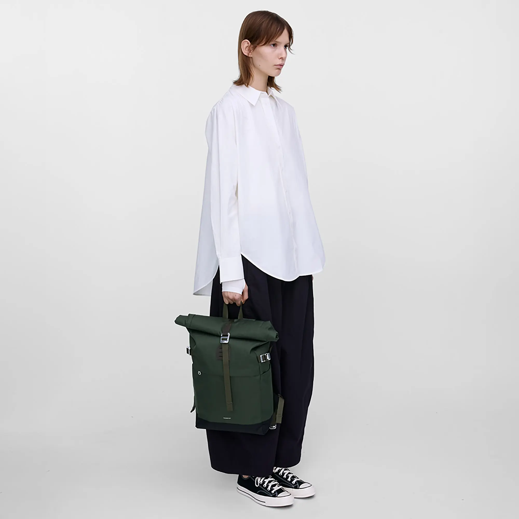 Product image 7 of 12 of Sandqvist Icon Rolltop Backpack M 23L 14" - Dawn Green/Dark Brown