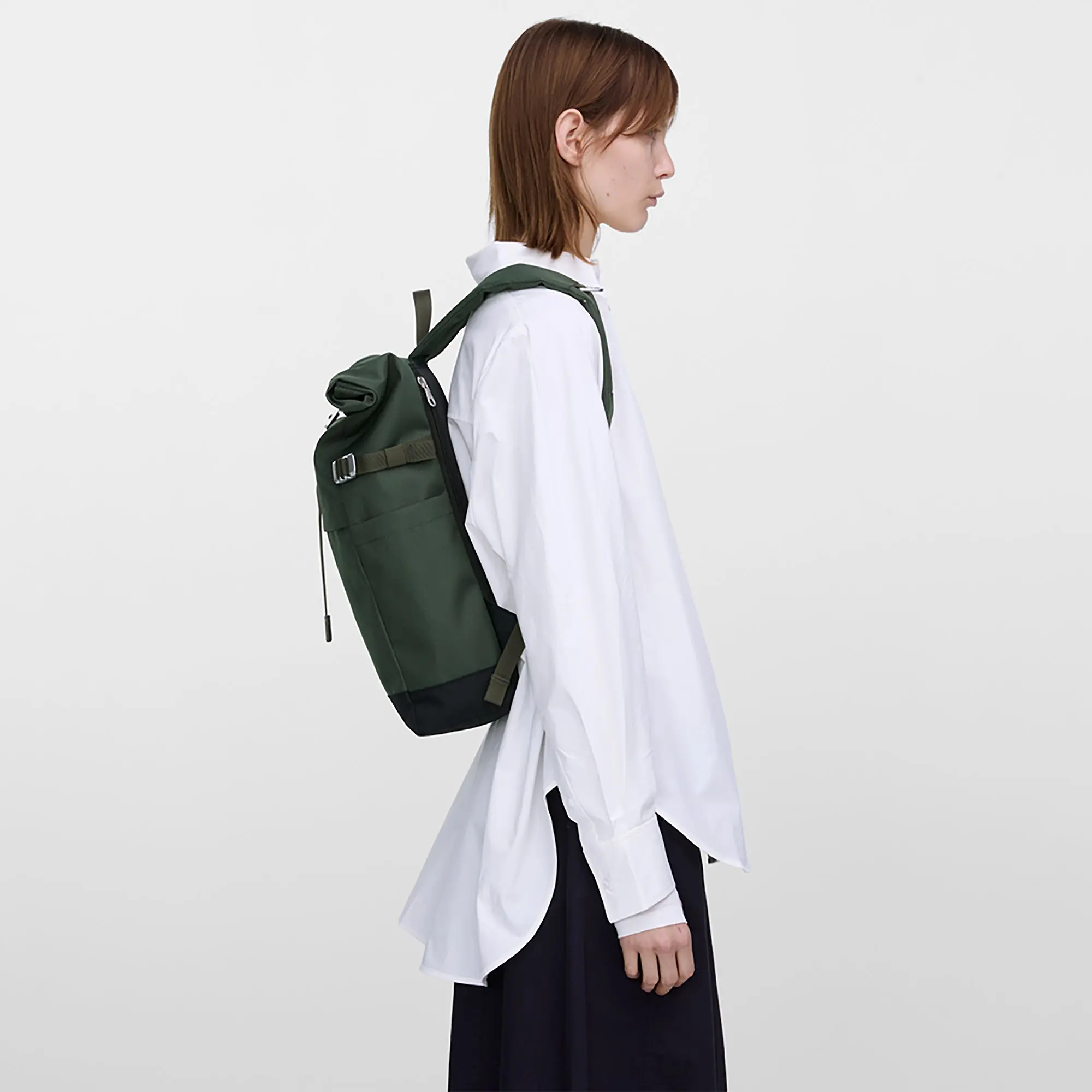 Product image 2 of 12 of Sandqvist Icon Rolltop Backpack M 23L 14" - Dawn Green/Dark Brown