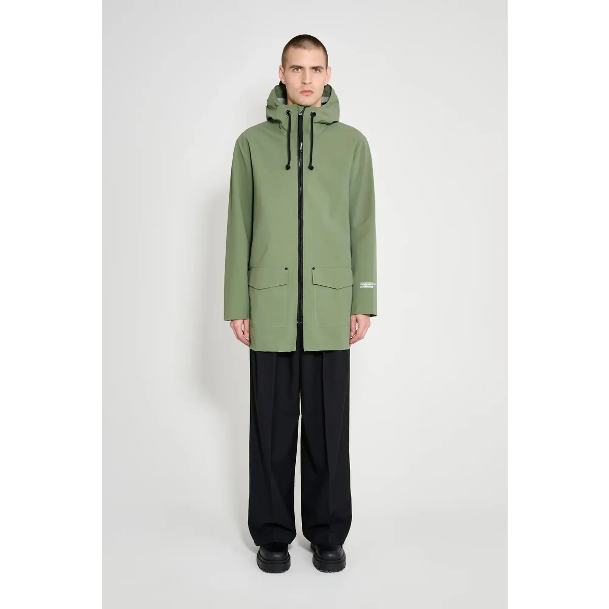 Product image 6 of 8 of Stutterheim Stockholm Lightweight Patch Raincoat - Matte Dry Green