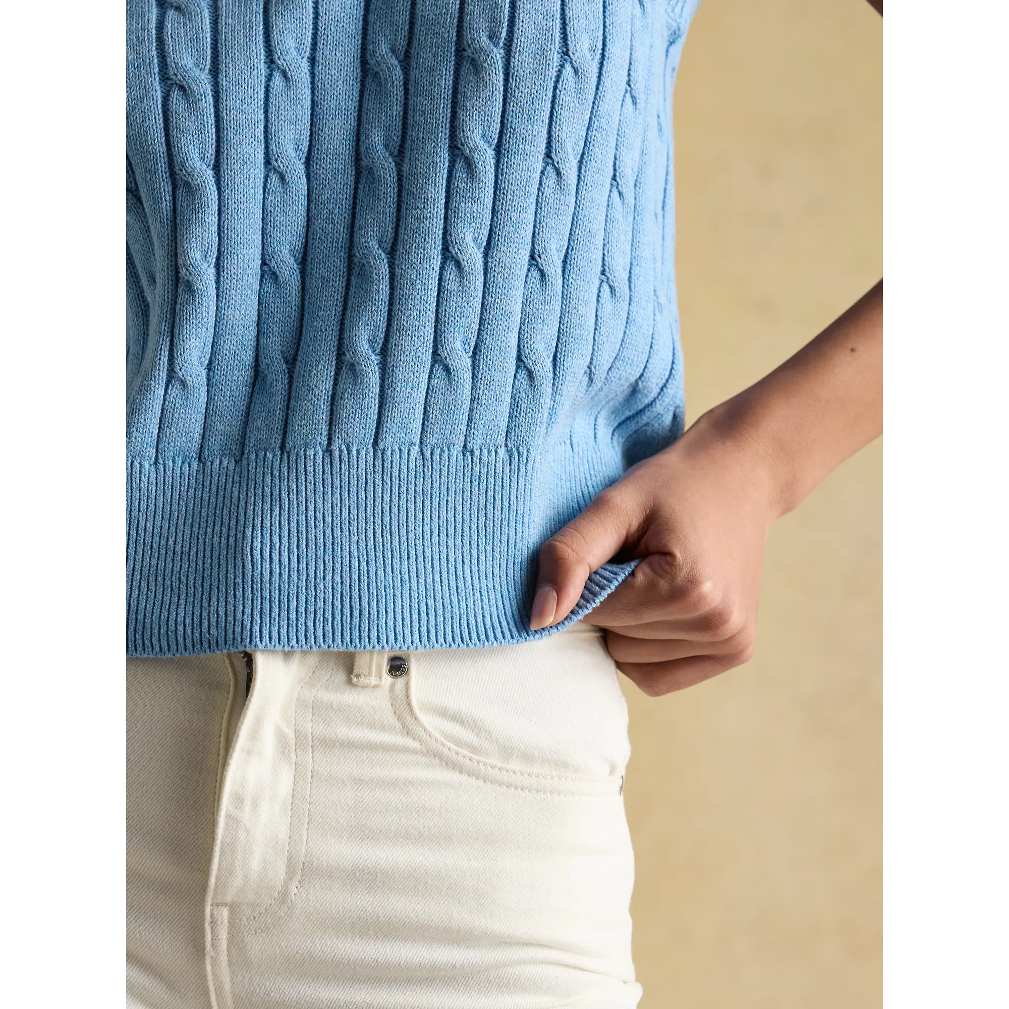Product image 4 of 6 of Joules Women's Janey Collar Cable Knit Tank - Blue