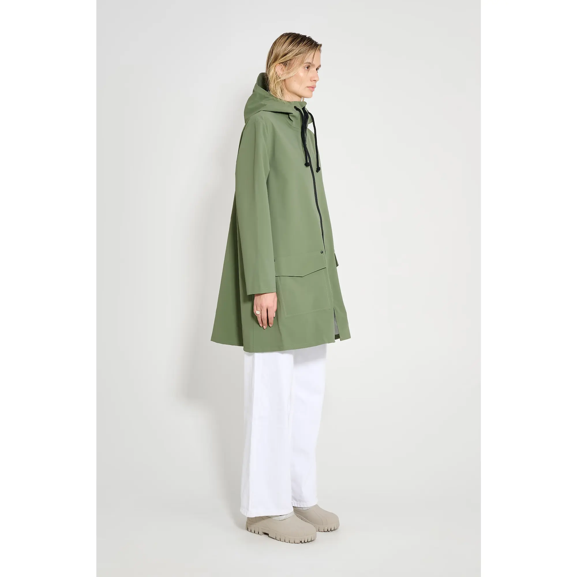Product image 5 of 5 of Stutterheim Women's Mosebacke Lightweight Patch Raincoat - Dry Green