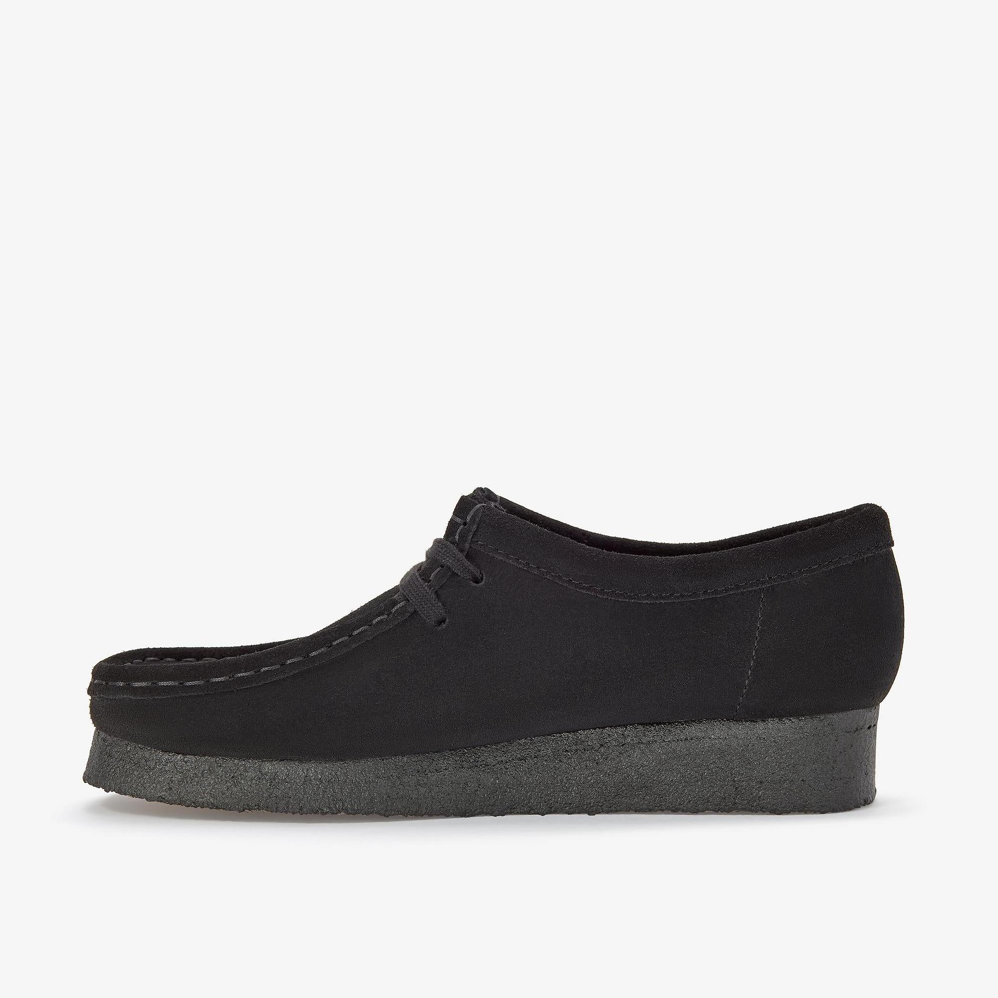 Clarks Originals Men's Wallabee Shoes - Black Suede | British Attire