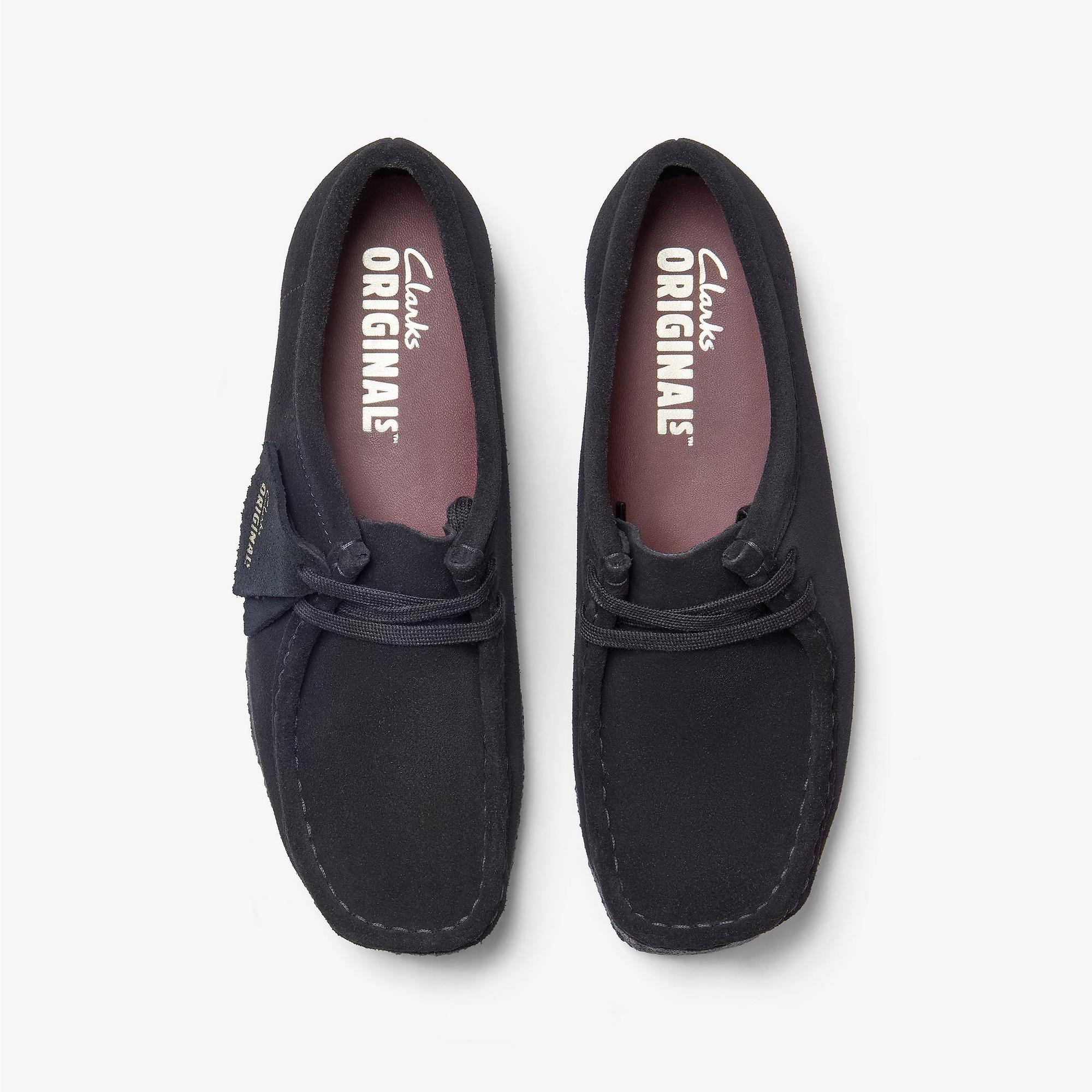Clarks Originals Men's Wallabee Shoes - Black Suede | British Attire