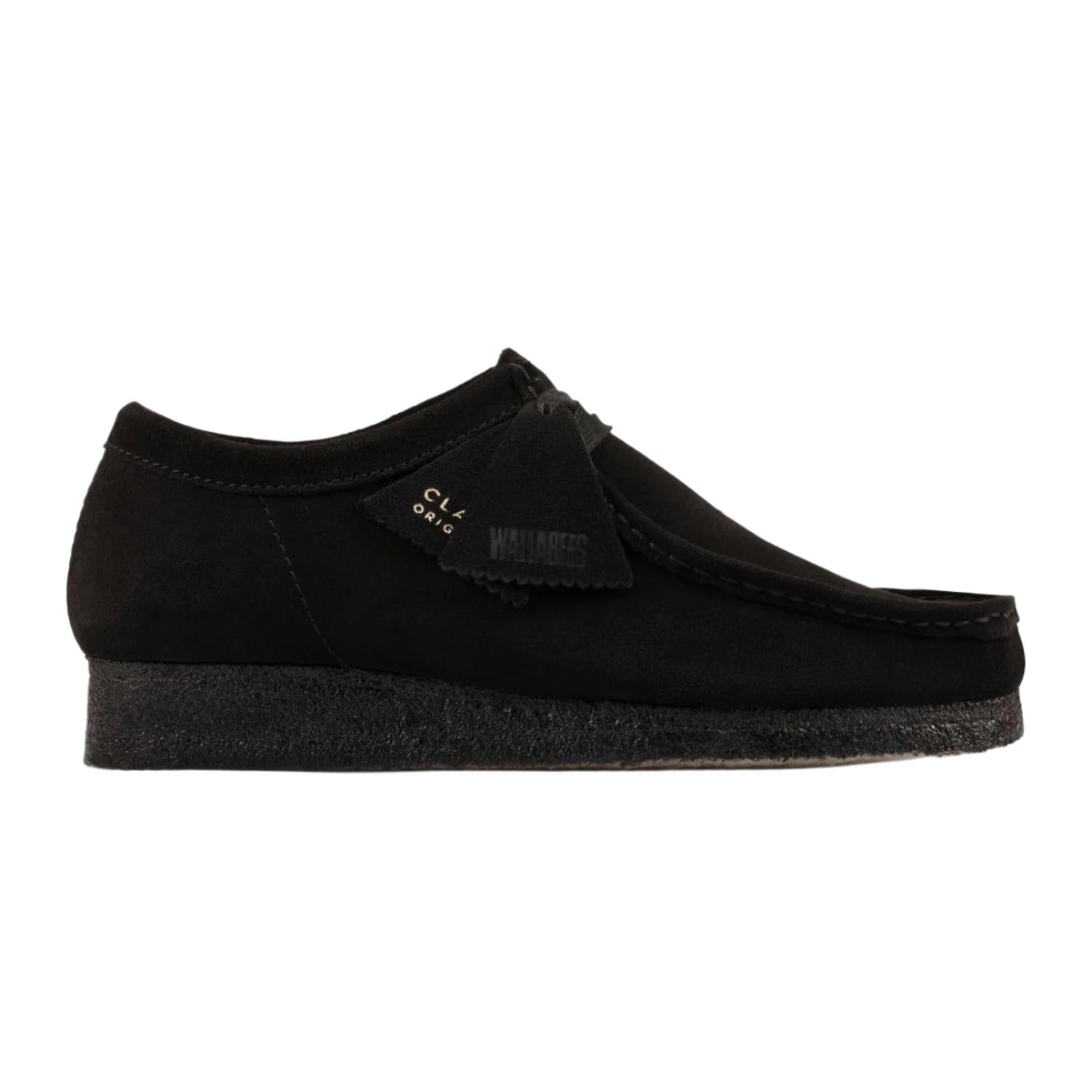 Clarks Originals Women's Wallabee Shoes - Black Suede | British Attire
