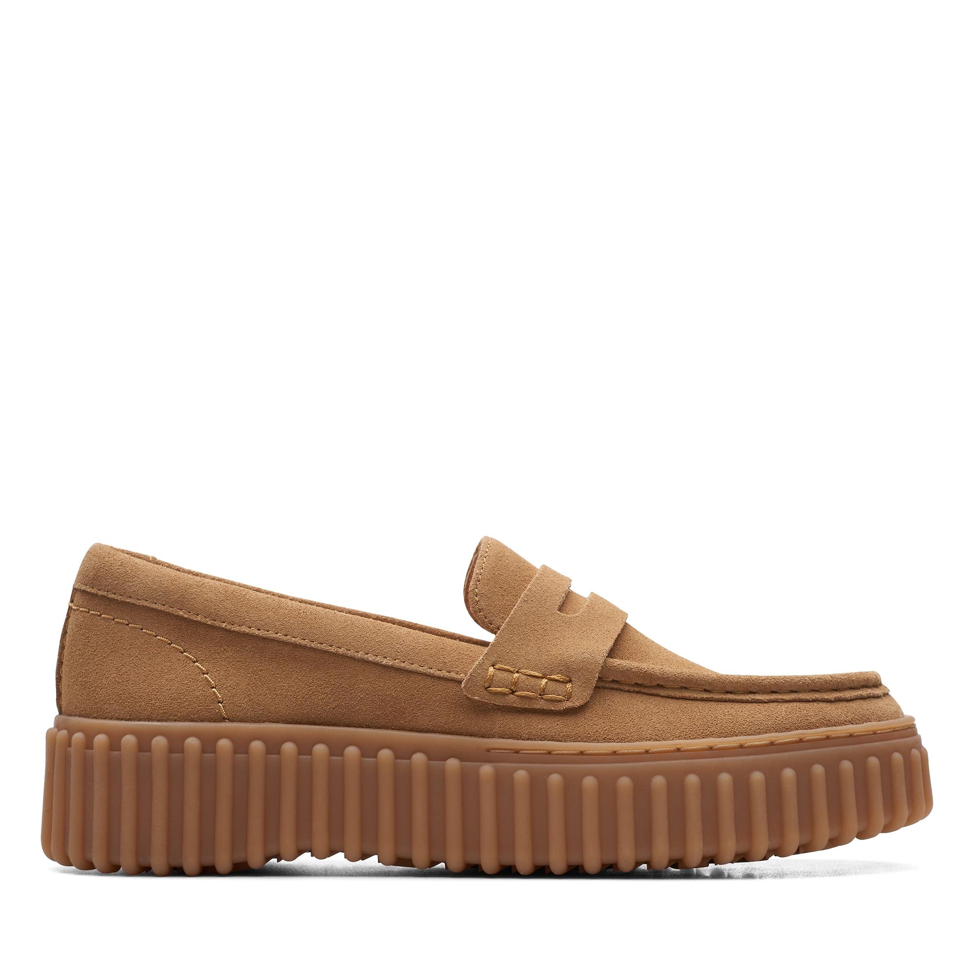 Clarks Women's Torhill Penny - Light Tan Suede | British Attire