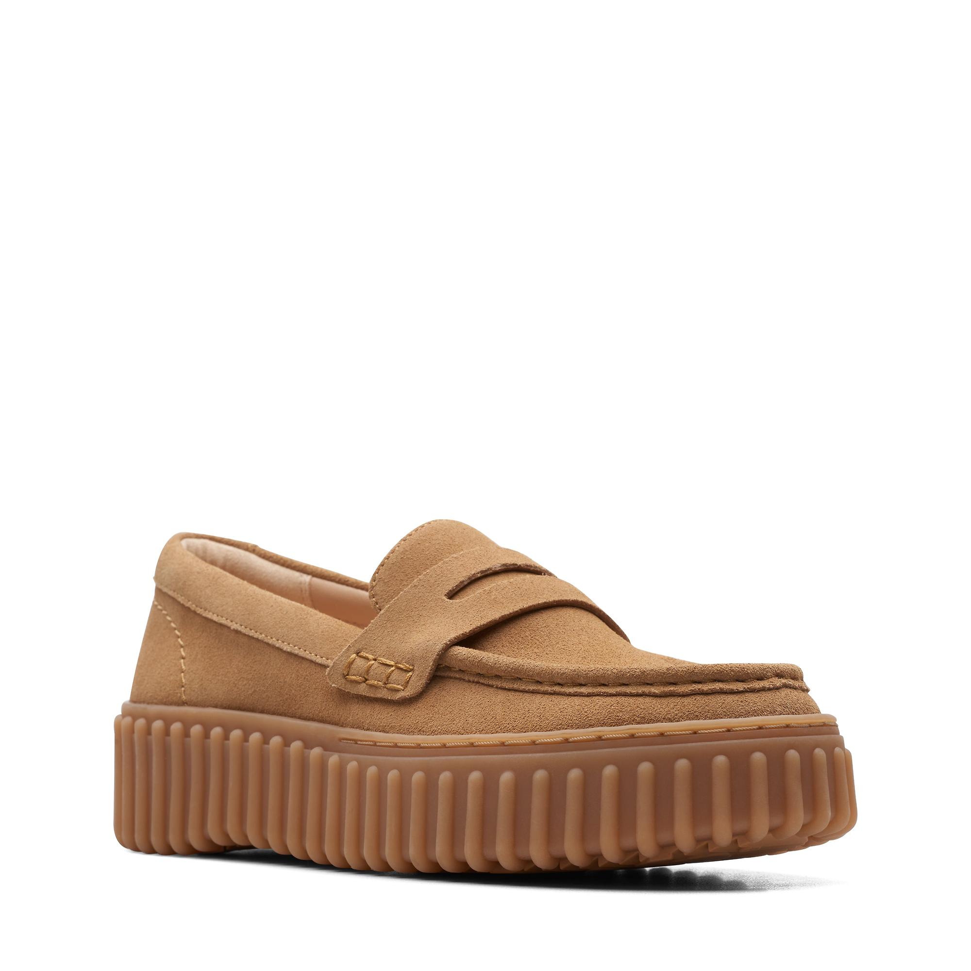 Clarks Women's Torhill Penny - Light Tan Suede | British Attire