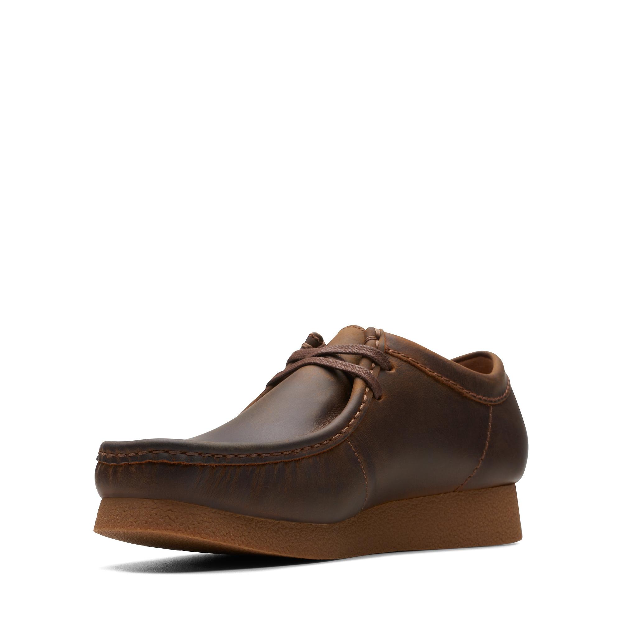 Clarks Men's Wallabee Evo Leather Shoe - Beeswax | British Attire