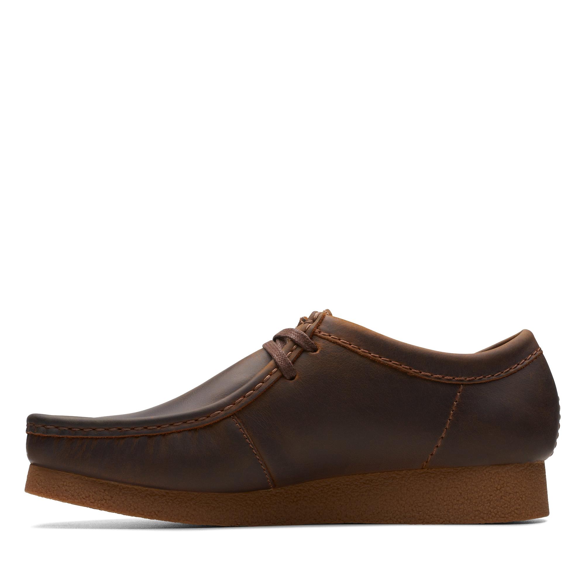 Clarks Men's Wallabee Evo Leather Shoe - Beeswax | British Attire