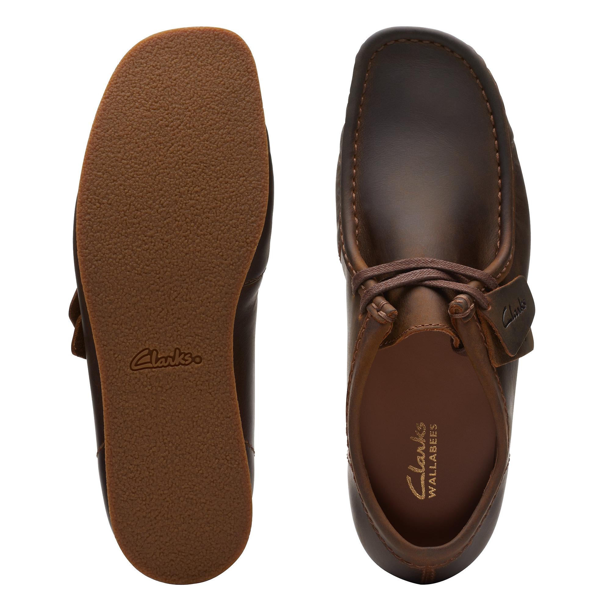 Clarks Men's Wallabee Evo Leather Shoe - Beeswax | British Attire
